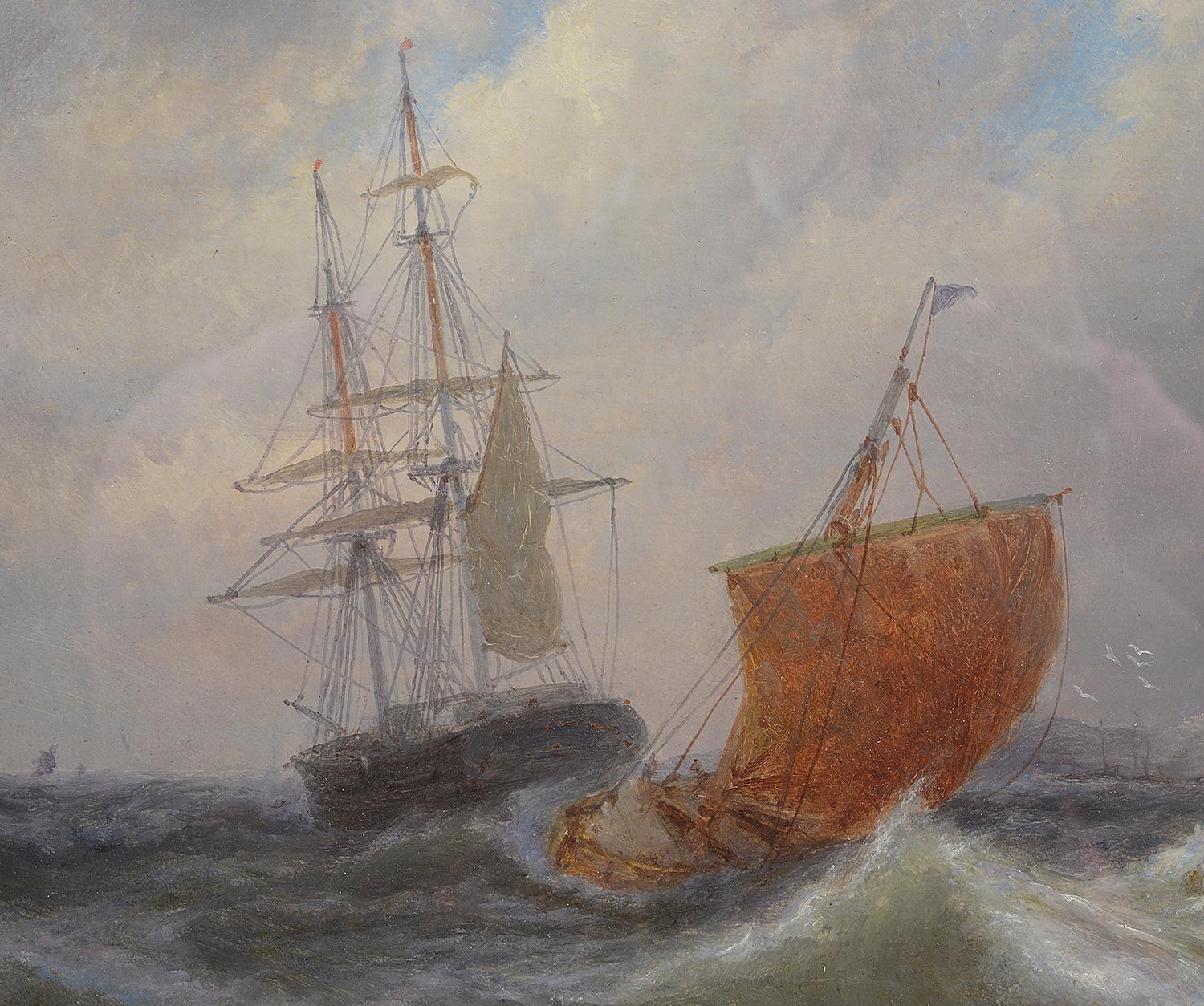 Pair of Oil on Canvas Seascapes by D.C. Dommerson, 19th Century 6