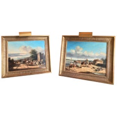 Oil Paintings by Philippe Budelot French, 1770-1829 Old Master Landscapes, Pair