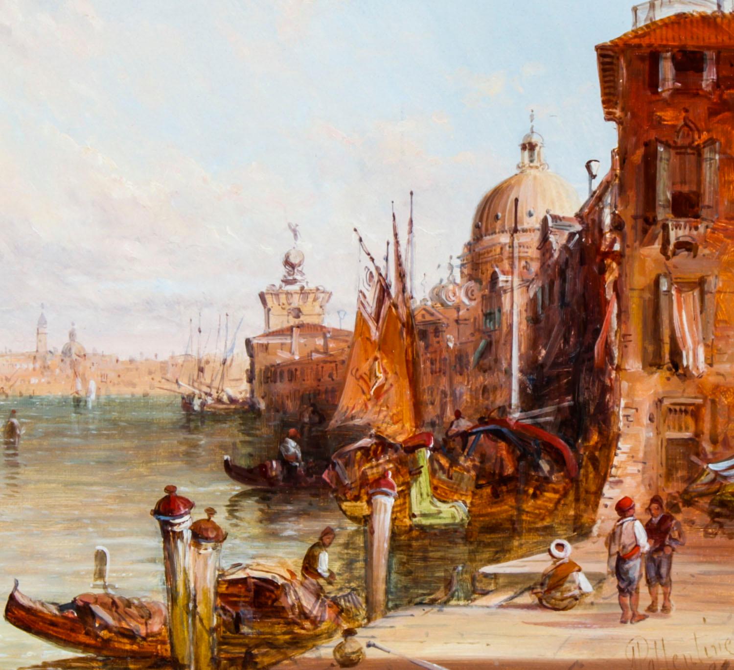 Pair Oil Paintings San Marco & Santa Maria Venice Alfred Pollentine 19th C 6
