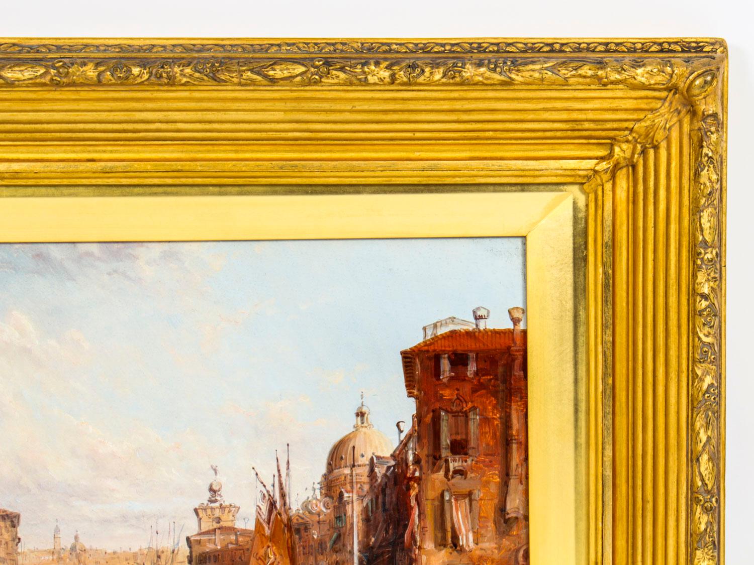 Pair Oil Paintings San Marco & Santa Maria Venice Alfred Pollentine 19th C 7