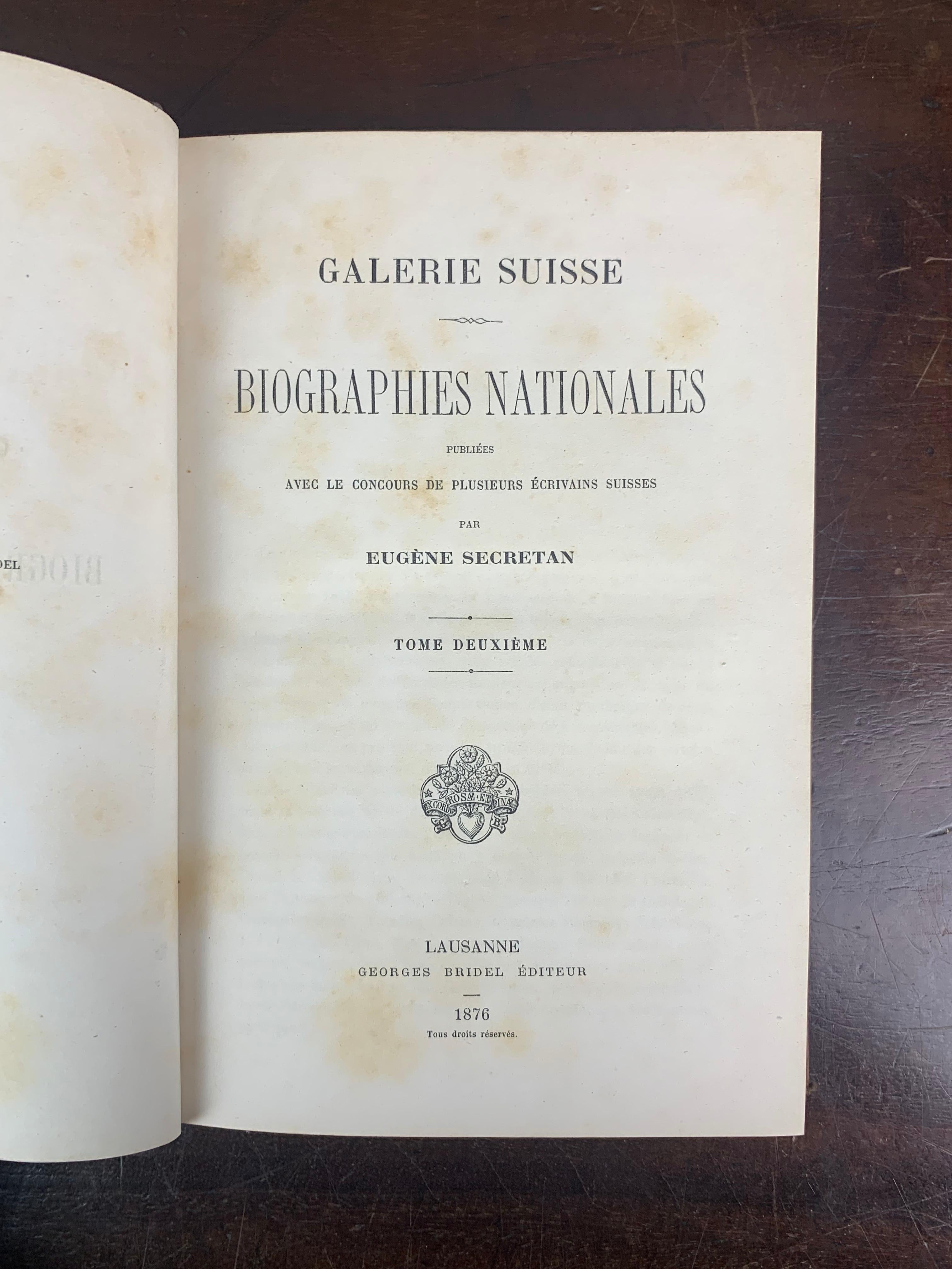French Pair of Old Books « National Biographies » from the 19th Century France  For Sale