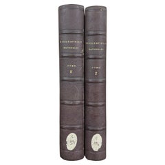 Pair Old Books « National Biographies » from the 19th Century France 