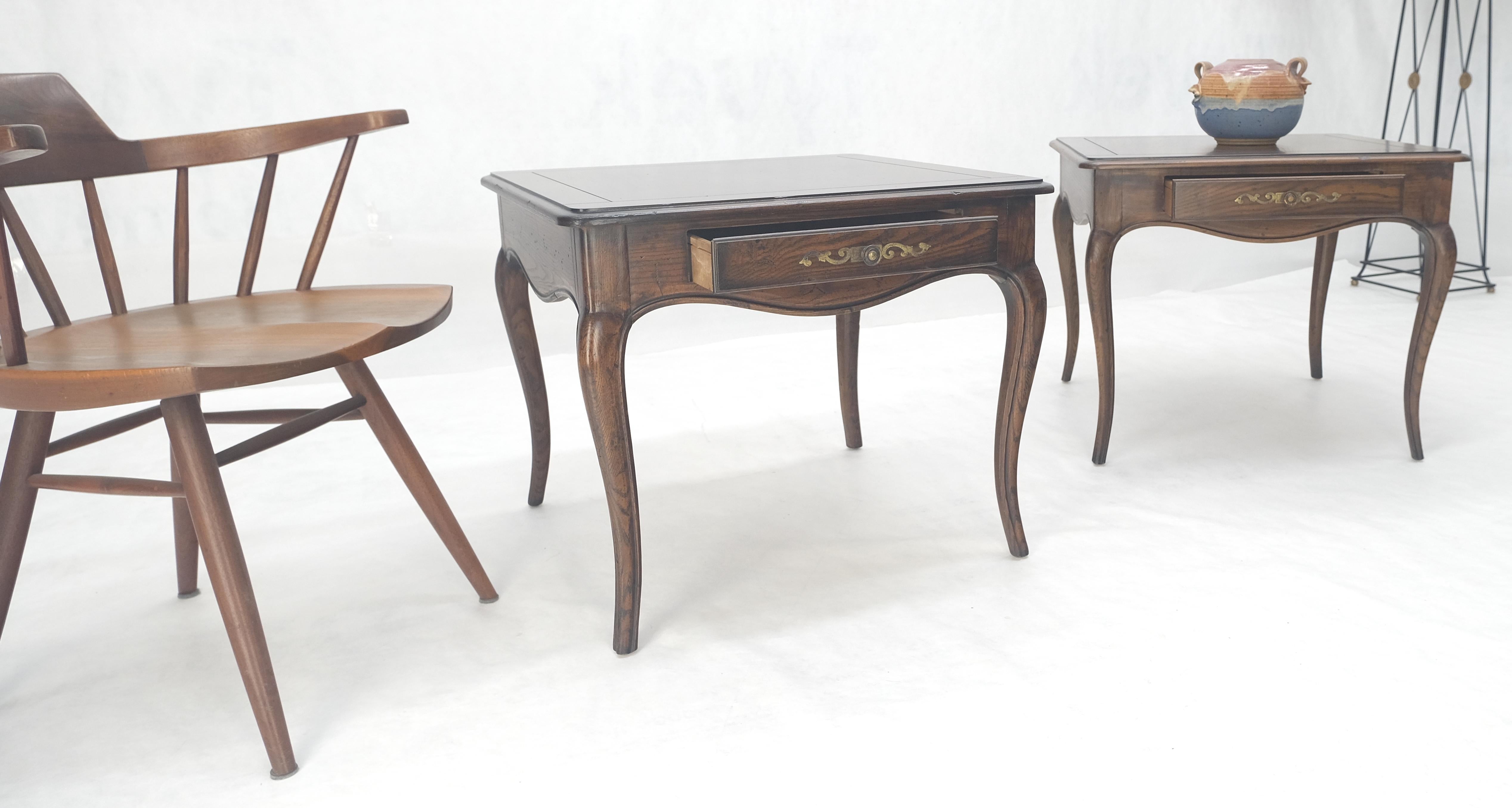 Pair One Drawer Very Fine Solid Dark Chestnut 27x27