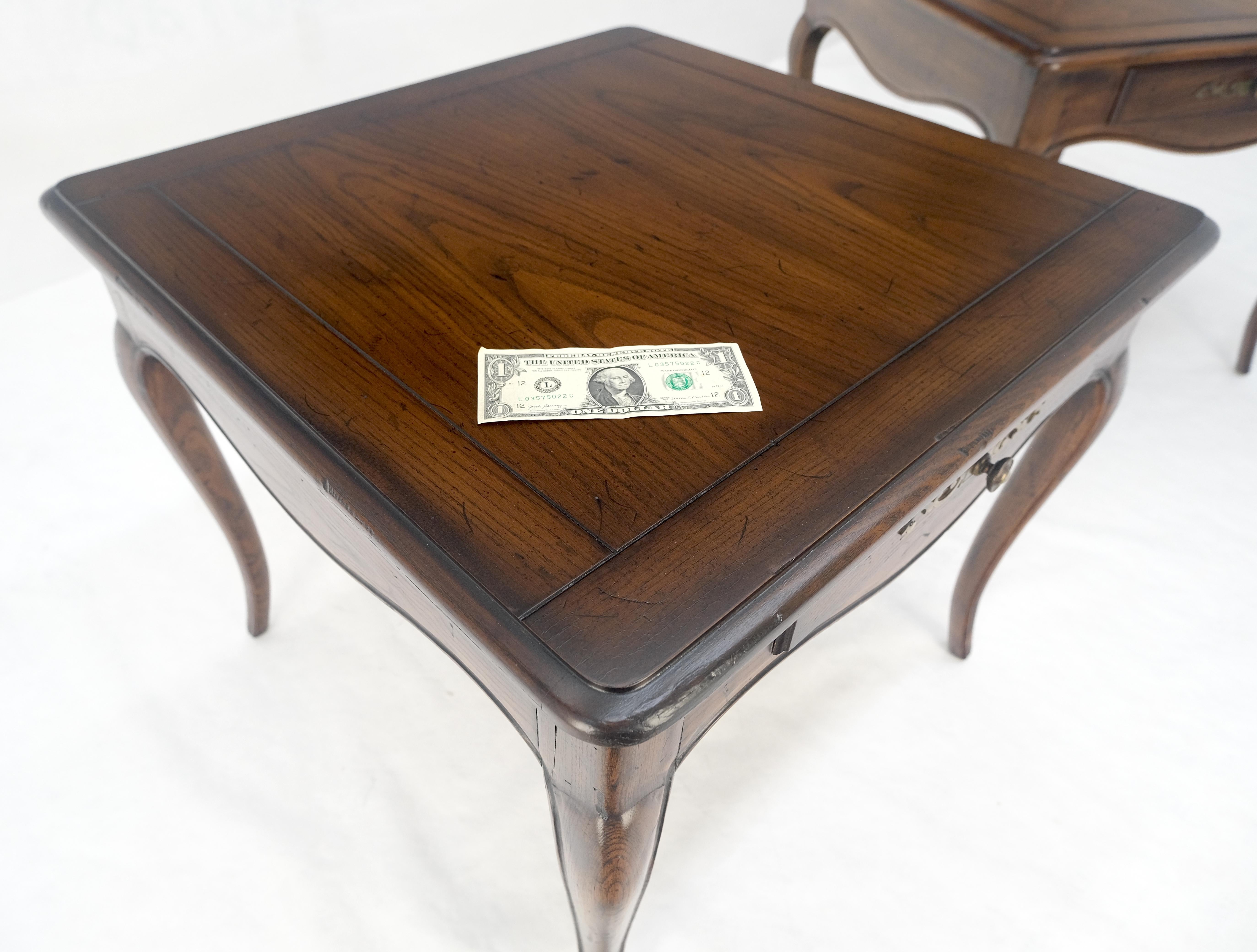 Pair One Drawer Very Fine Solid Dark Chestnut 27x27