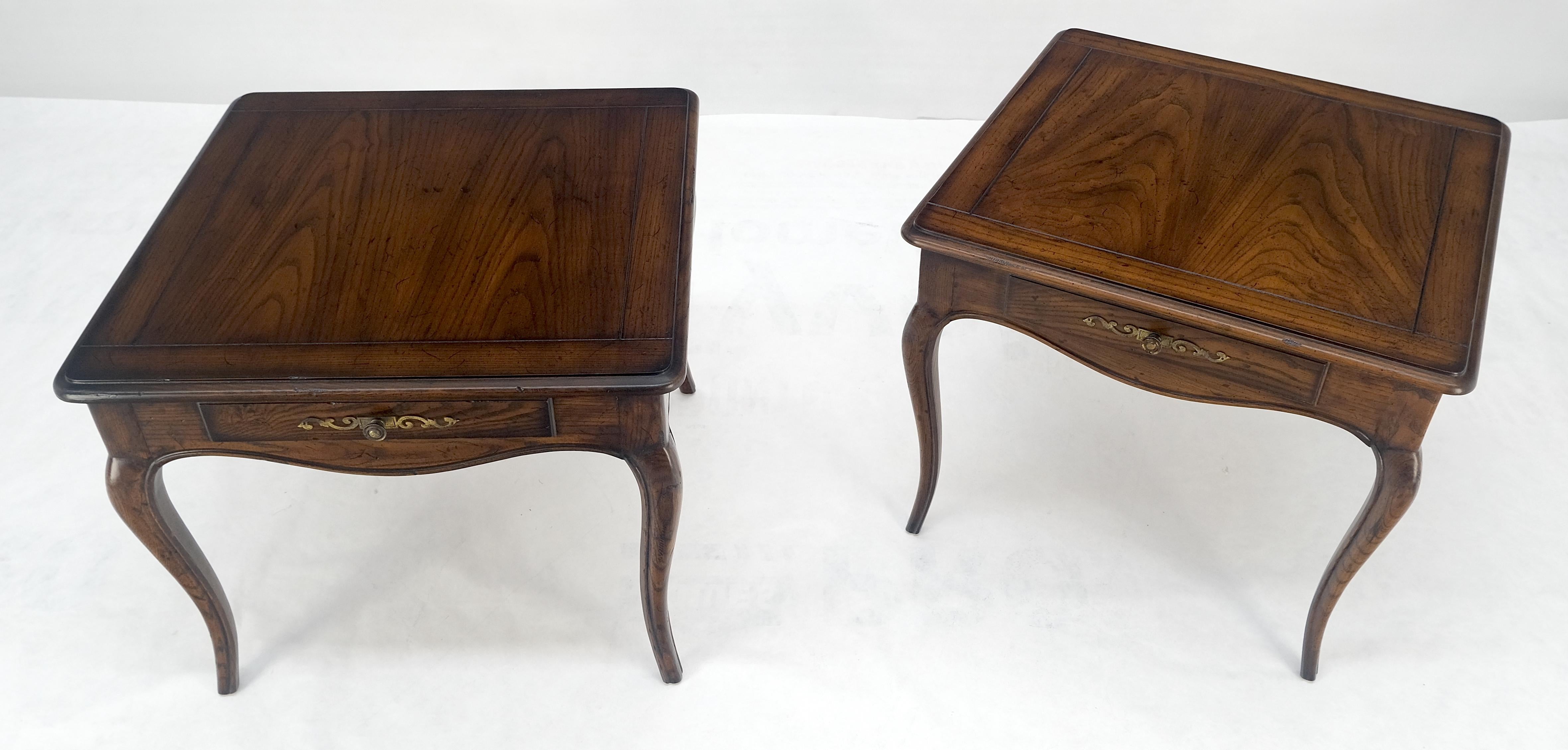 Pair One Drawer Very Fine Solid Dark Chestnut 27x27