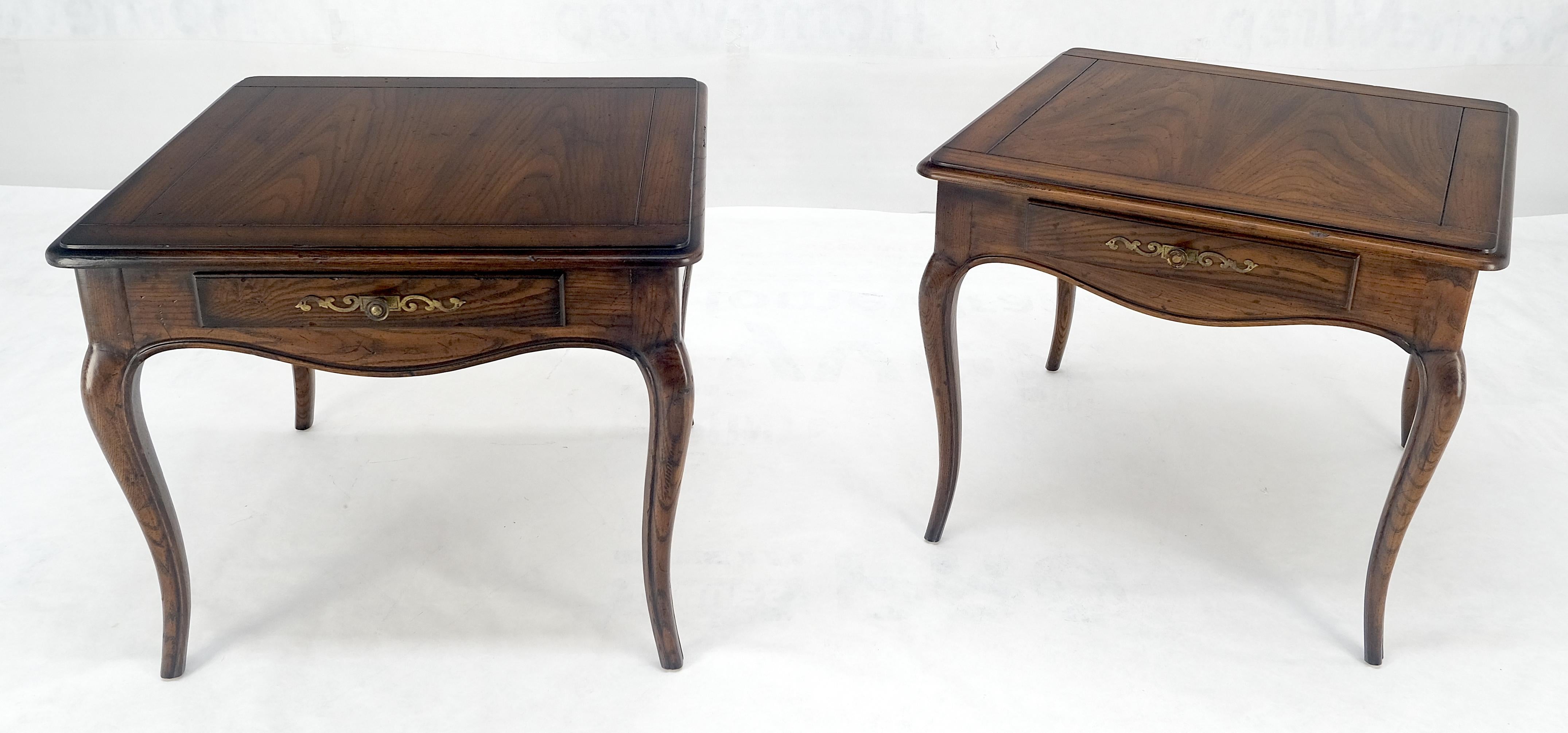20th Century Pair One Drawer Very Fine Solid Dark Chestnut 27x27
