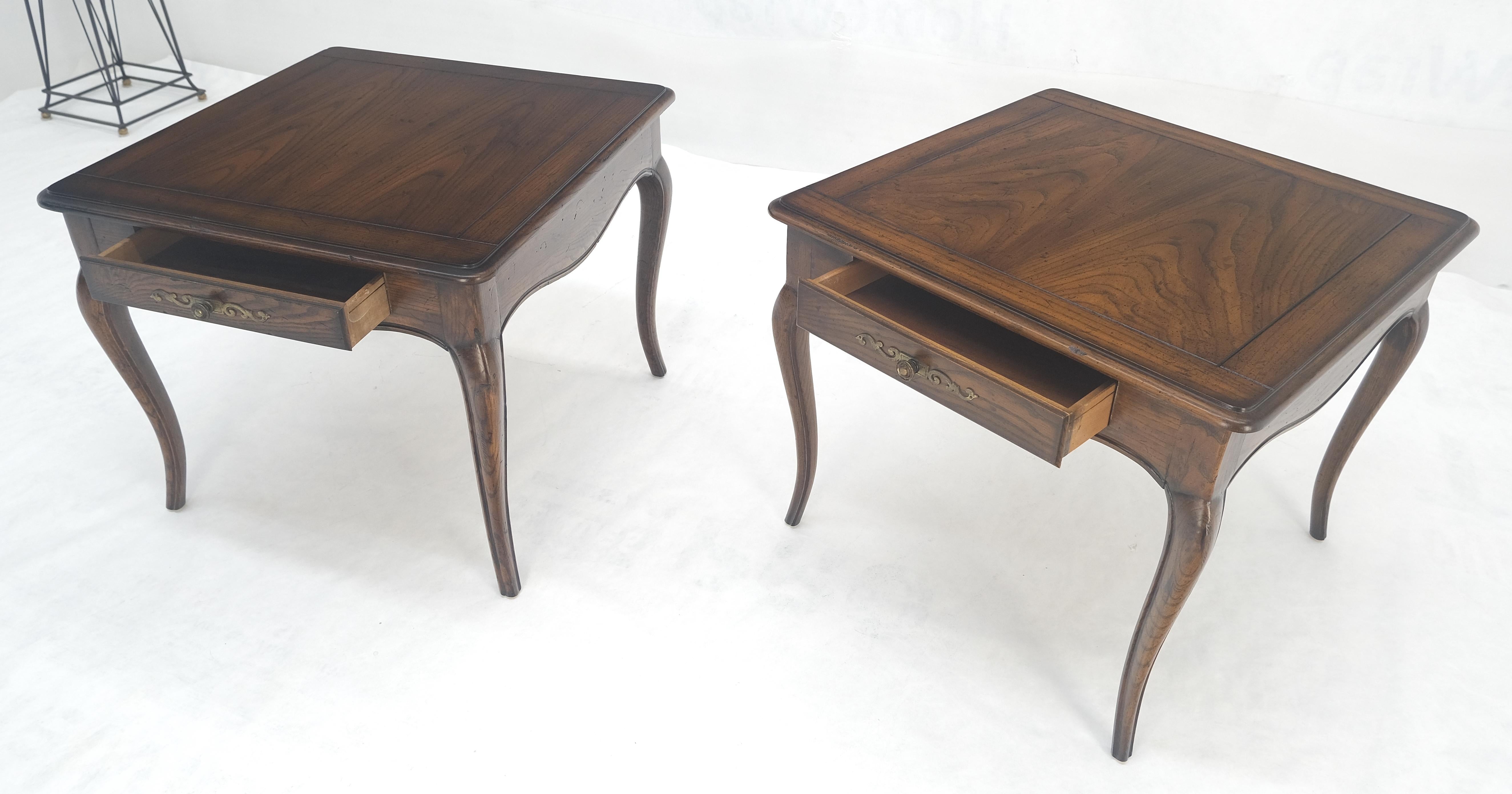 Pair One Drawer Very Fine Solid Dark Chestnut 27x27
