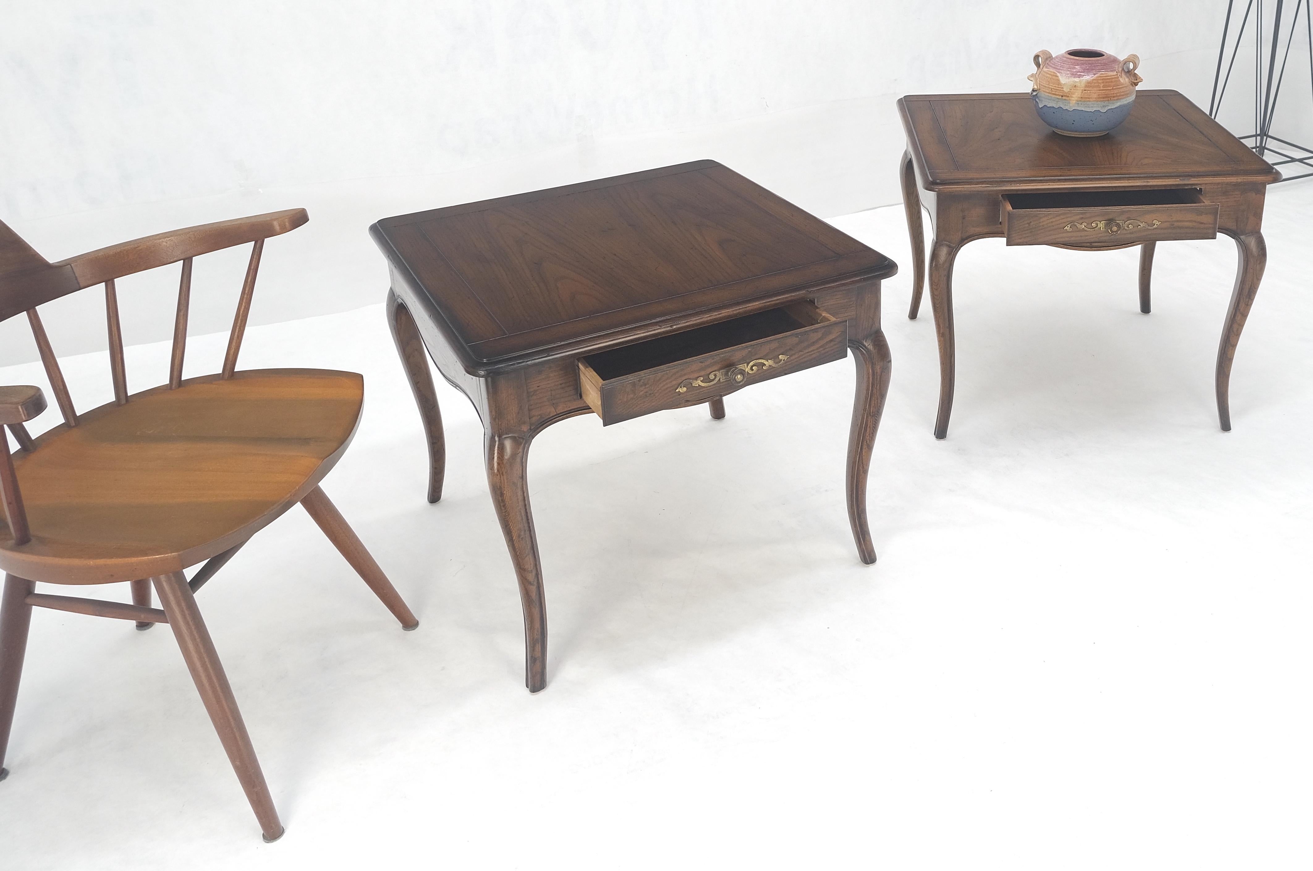 Pair One Drawer Very Fine Solid Dark Chestnut 27x27