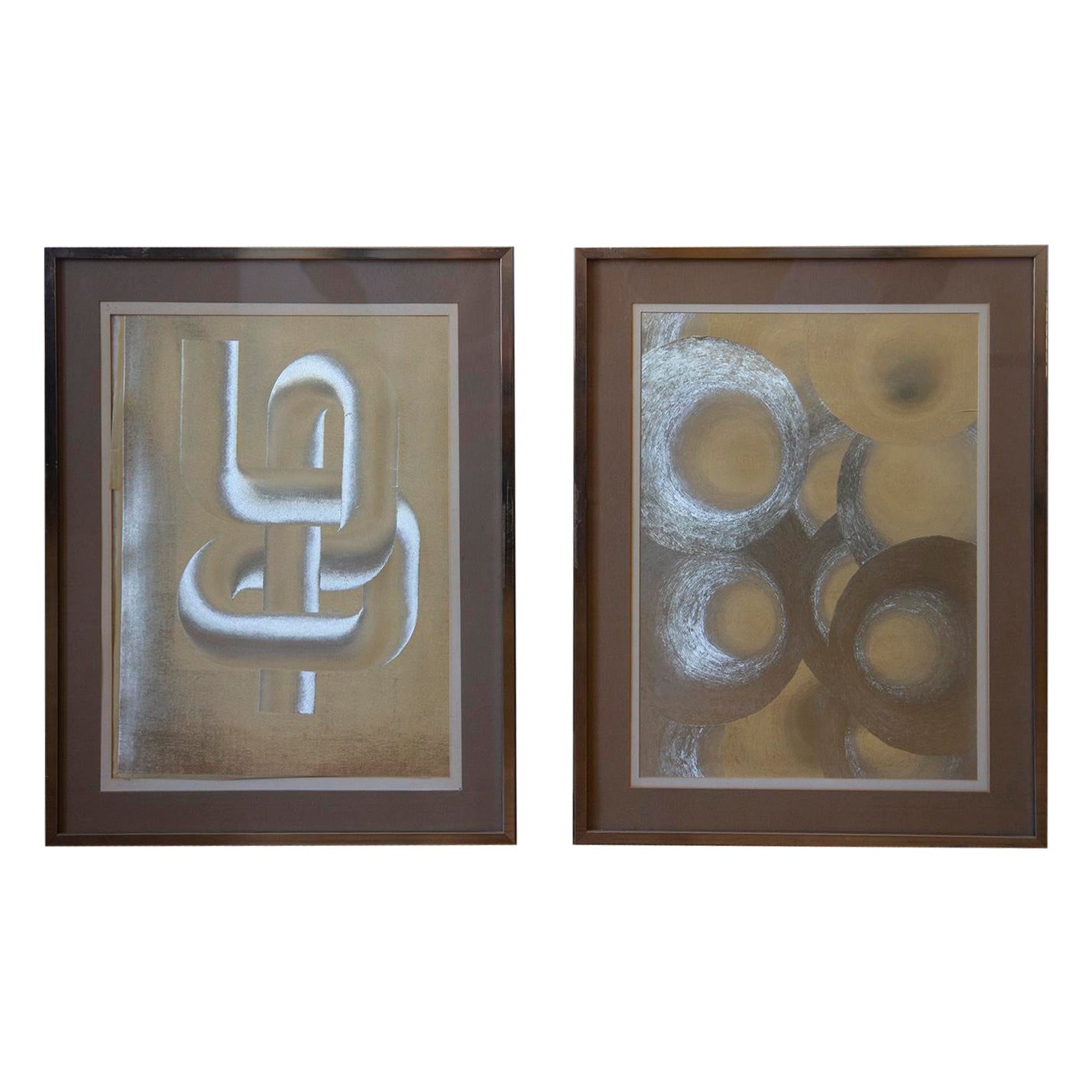 Pair, Op Art Oil Paintings by Patrick Dupré in the Style of Julio Le Parc