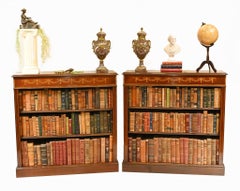 Pair Open Bookcases - Sheraton Regency Mahogany Bespoke Bookcase