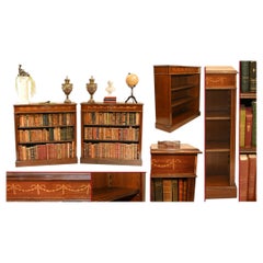 Pair Open Bookcases - Sheraton Regency Mahogany Bespoke Bookcase