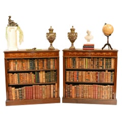 Pair Open Bookcases - Sheraton Regency Mahogany Bookcase