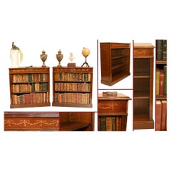 Pair Open Bookcases - Sheraton Regency Mahogany Bookcase