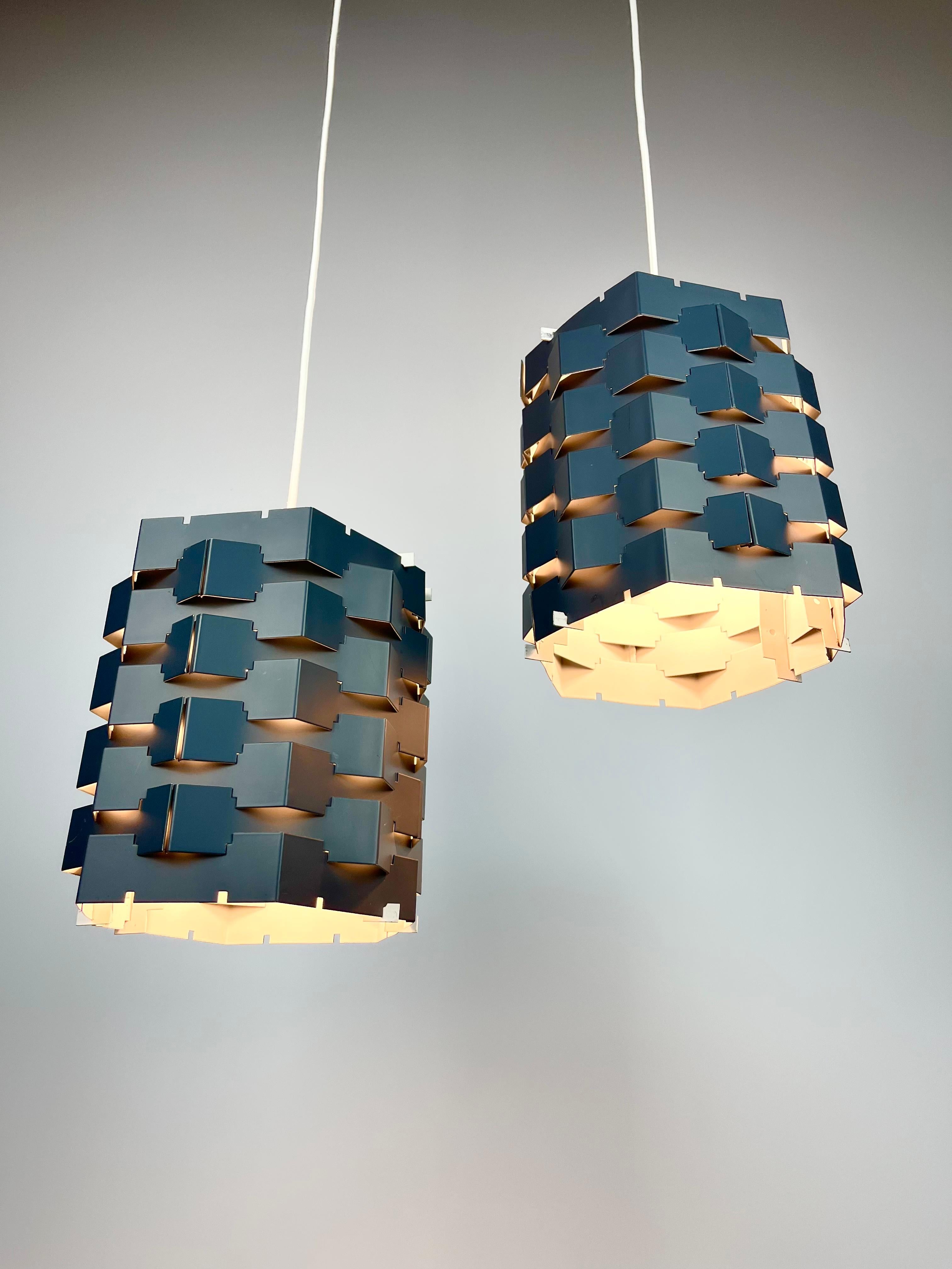 European Pair Or Brutalist Architectural 1960s Mid Century Light Shades Ceiling Lights For Sale