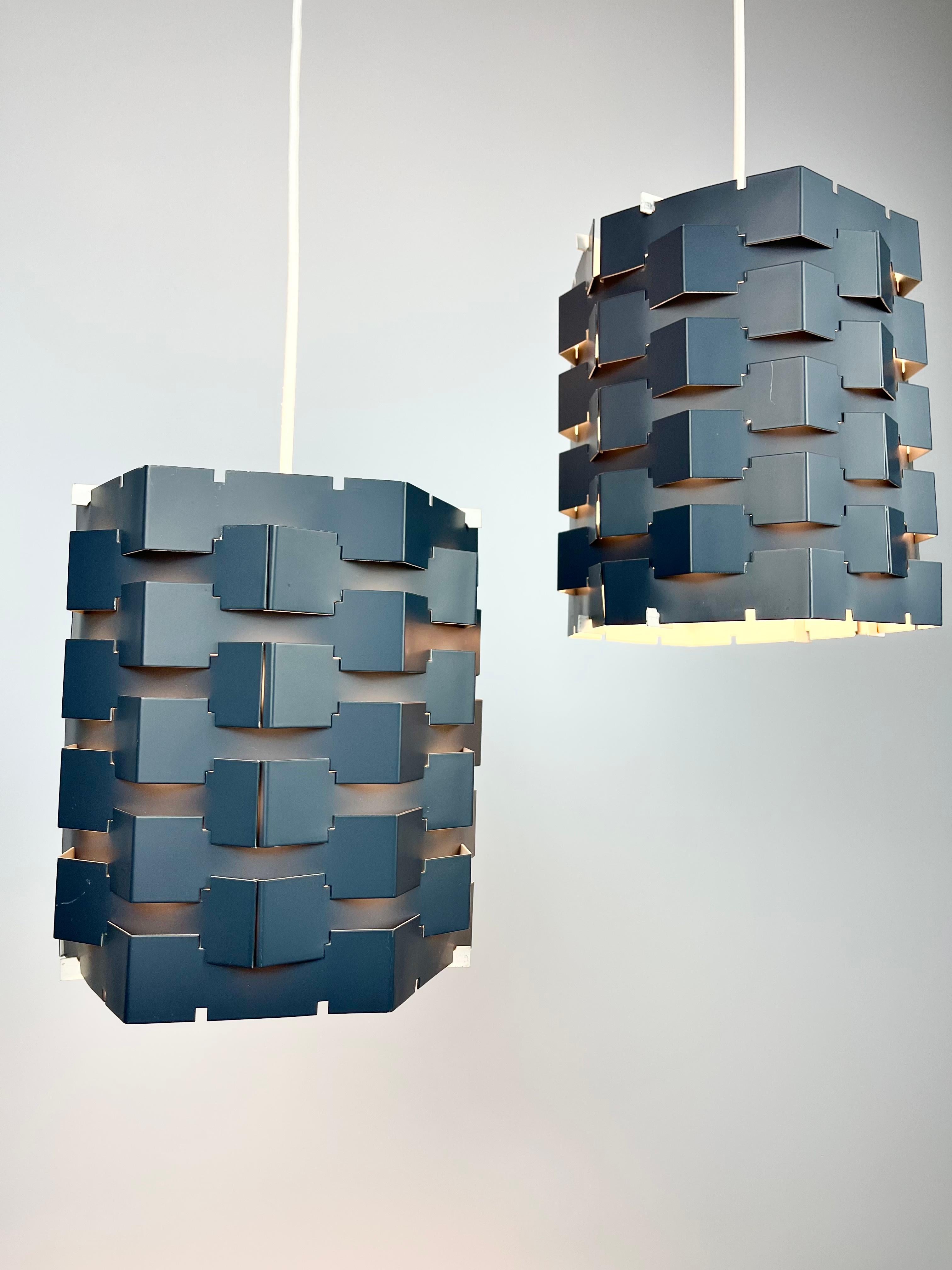 Pair Or Brutalist Architectural 1960s Mid Century Light Shades Ceiling Lights In Good Condition For Sale In London, GB