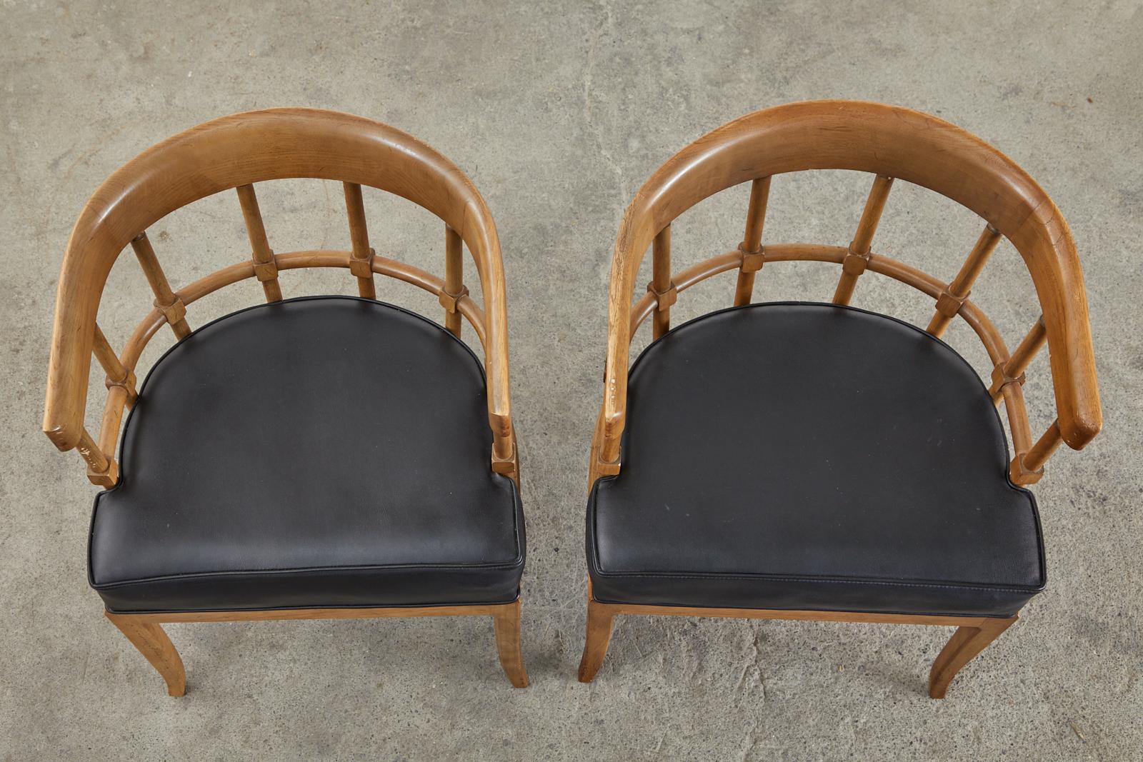 American Pair or Edward Wormley for Drexel Style Barrel Back Armchairs