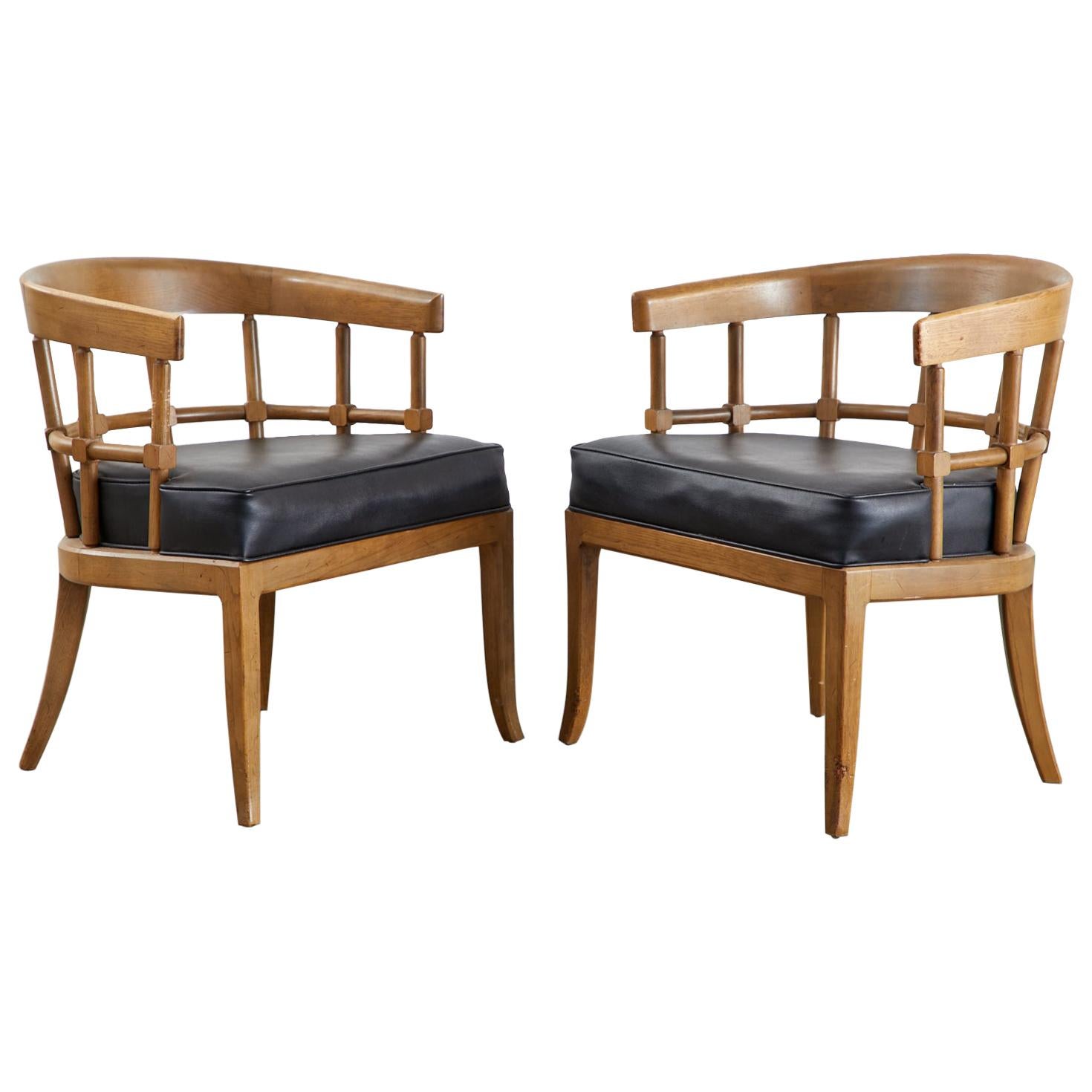 Pair or Edward Wormley for Drexel Style Barrel Back Armchairs