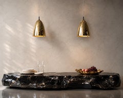 Pair or Individual 1960s Solid Brass Church Pendant Lights, Former Altar Light
