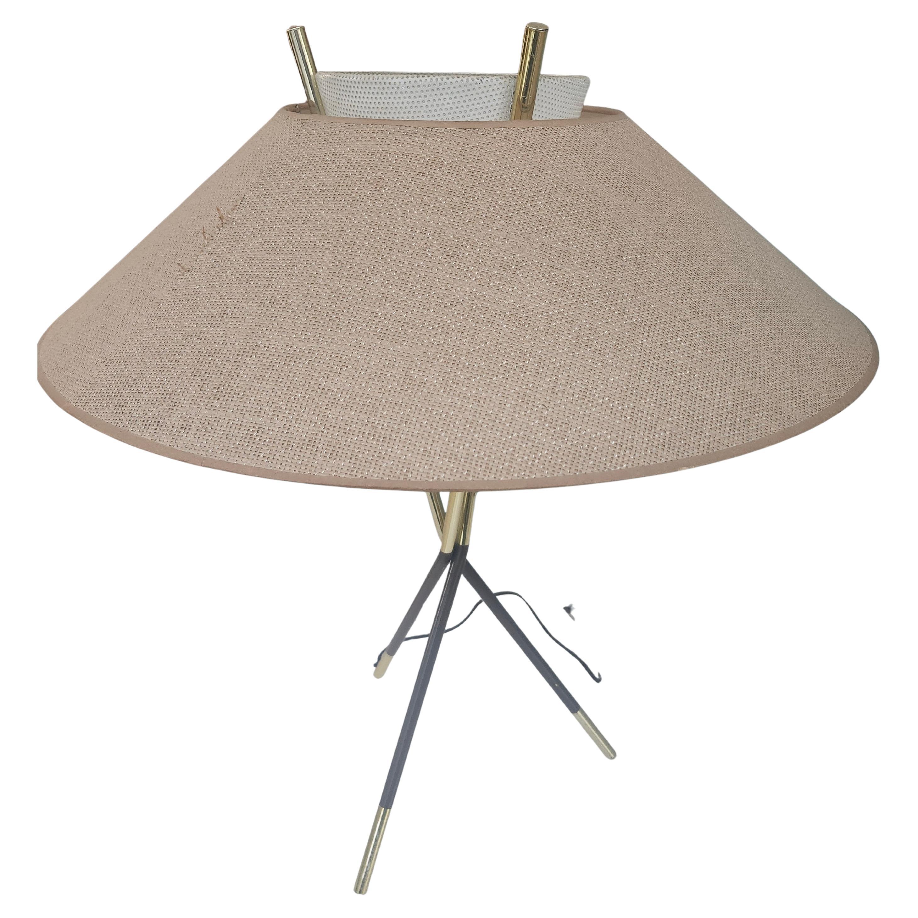 Fait main Paire de lampes de bureau triples de style mi-siècle moderne par Gerald Thurston pour Lightolier en vente