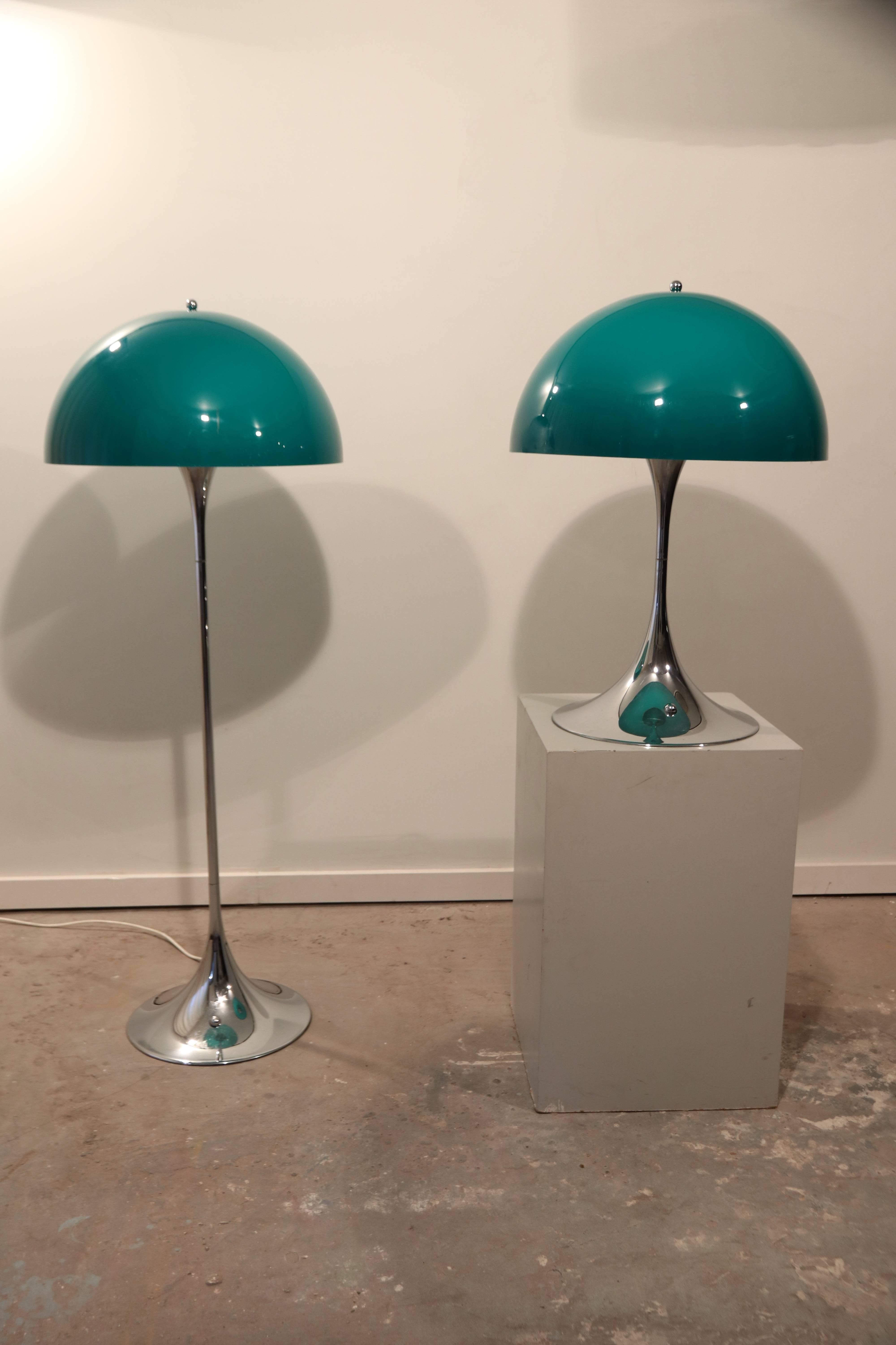 Mid-Century Modern Rare Green Panthella Table Light by Verner Panton for Louis Poulsen