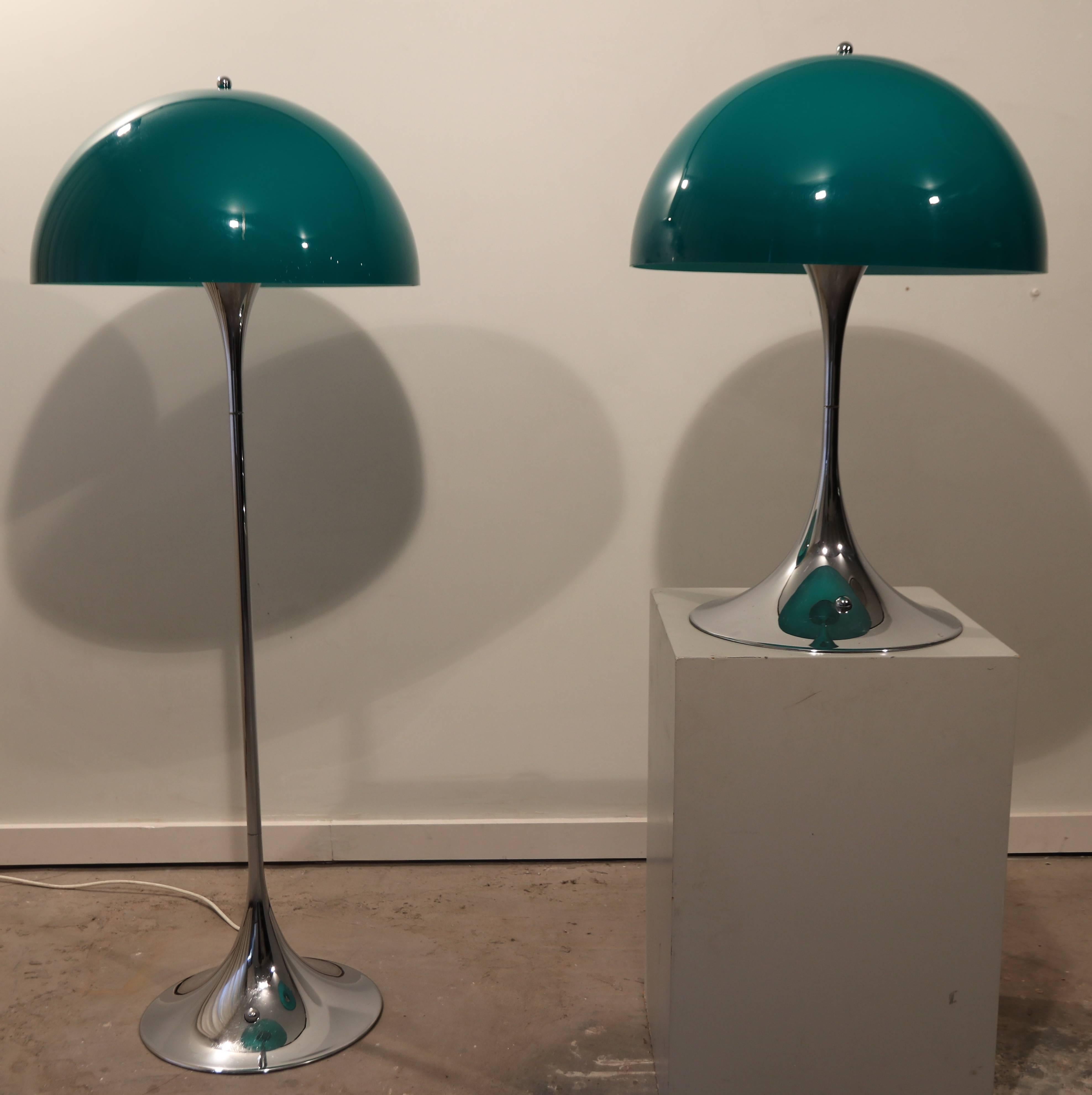 Danish Rare Green Panthella Table Light by Verner Panton for Louis Poulsen