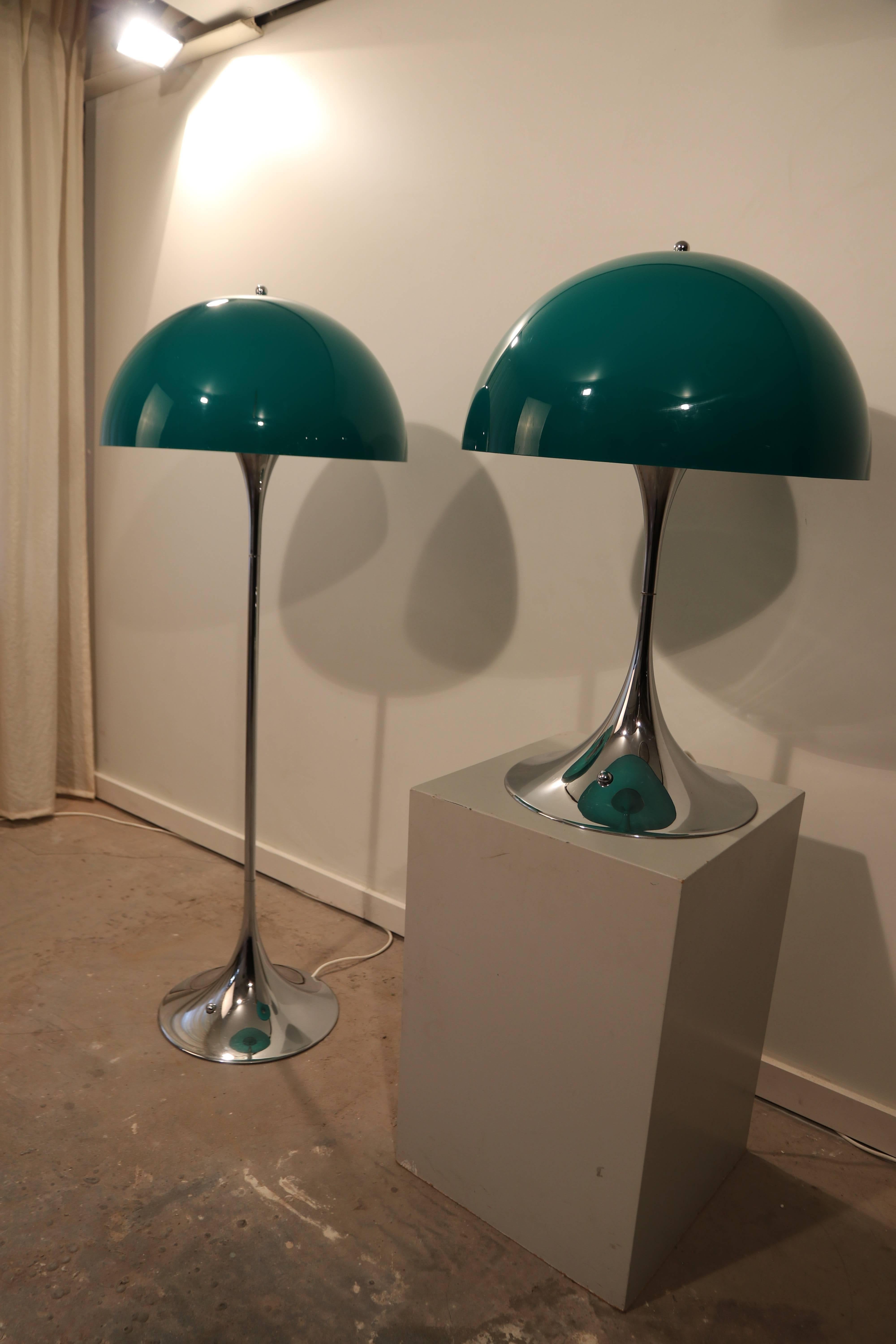 Rare Green Panthella Table Light by Verner Panton for Louis Poulsen In Good Condition In Amsterdam, NL