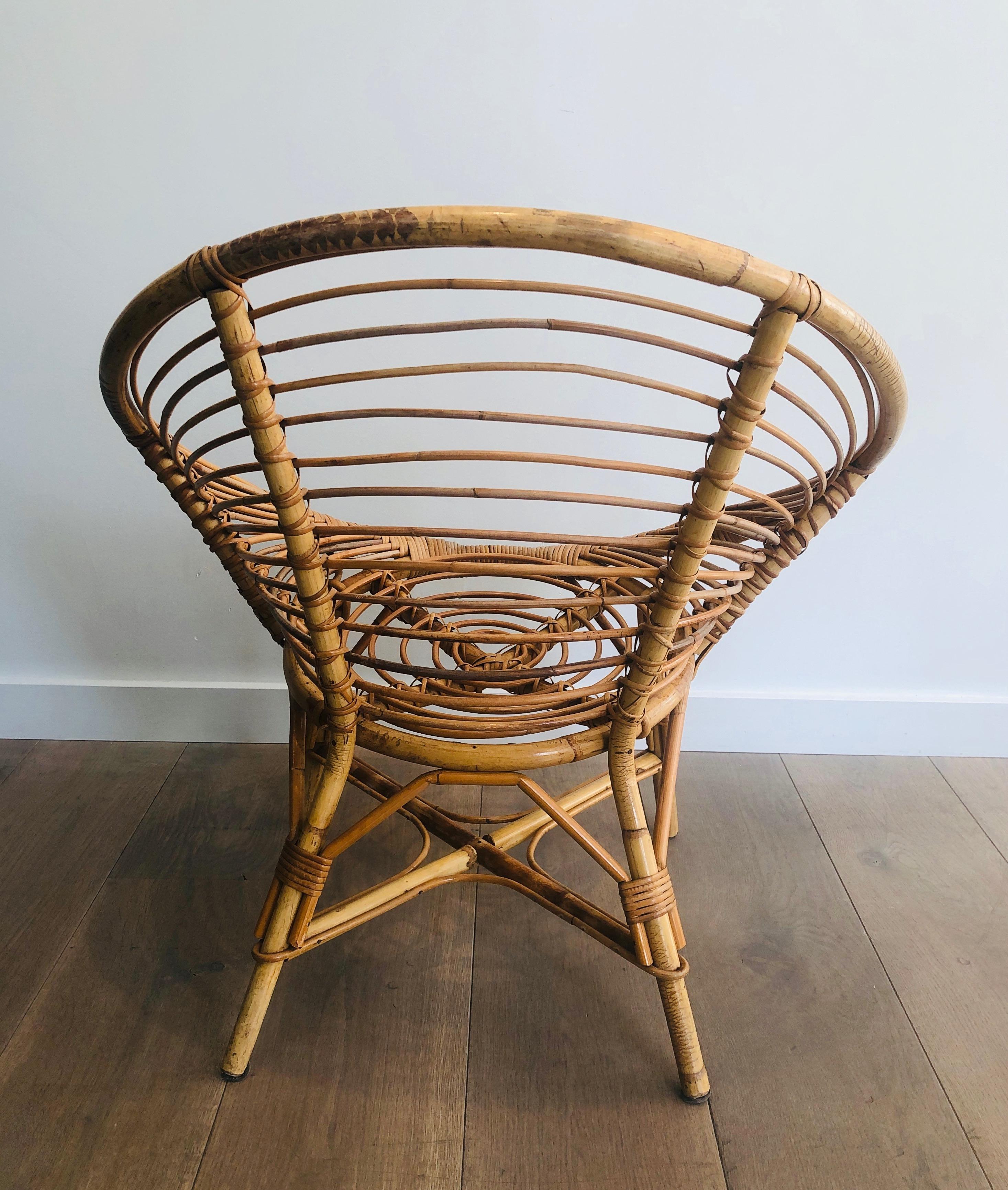 Pair or Rattan  Armchairs For Sale 4