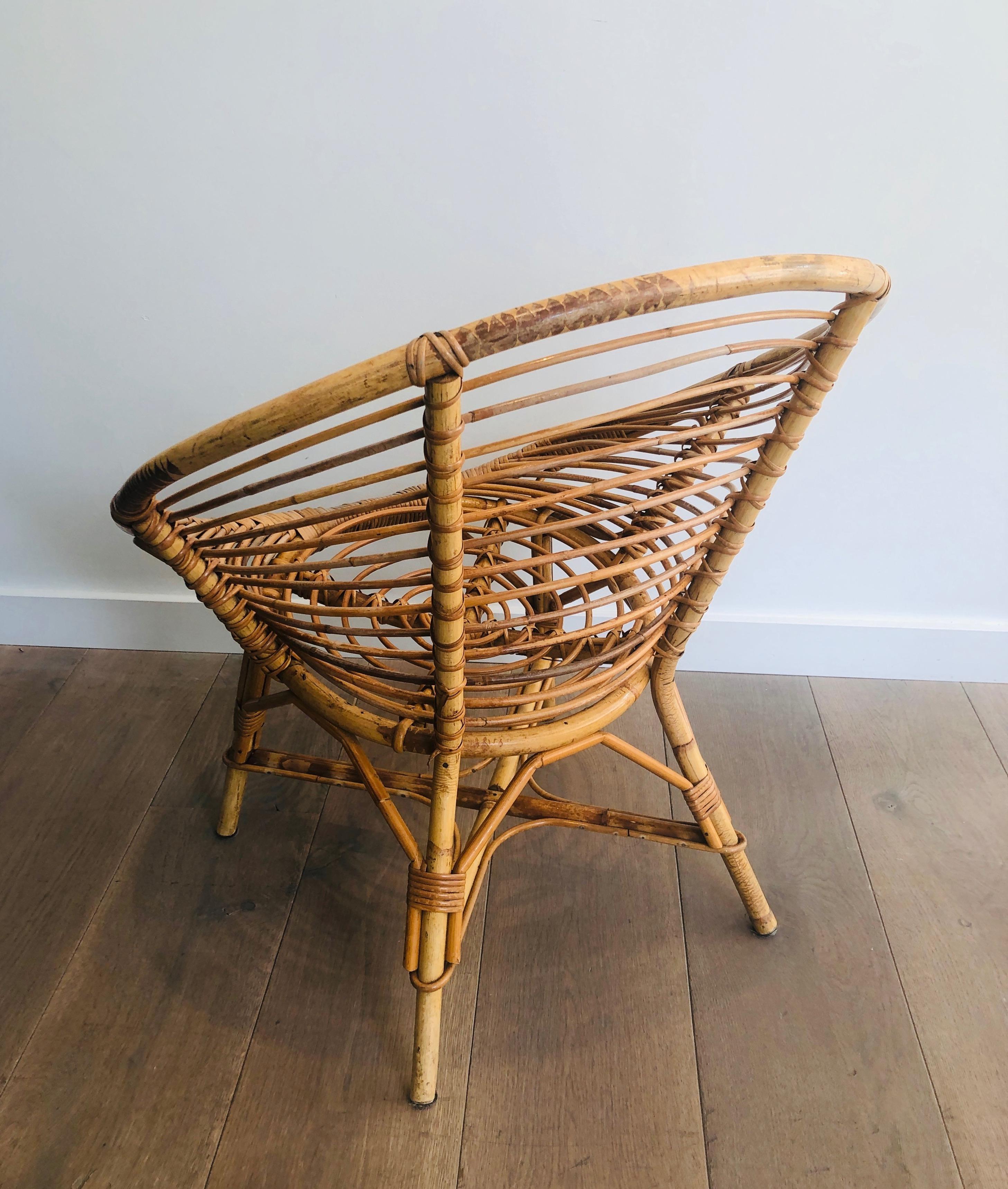 Pair or Rattan  Armchairs For Sale 6