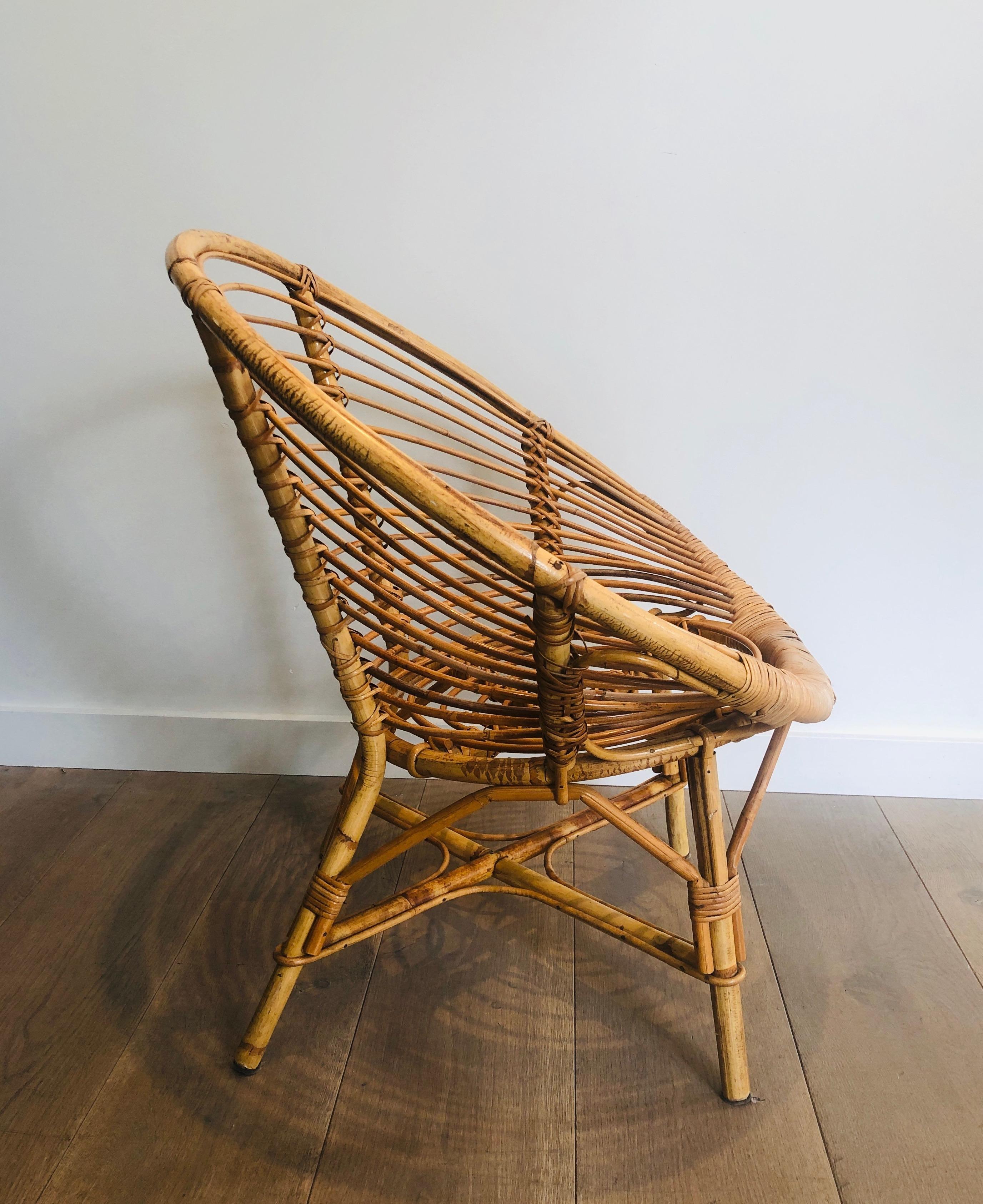 Mid-Century Modern Pair or Rattan  Armchairs For Sale