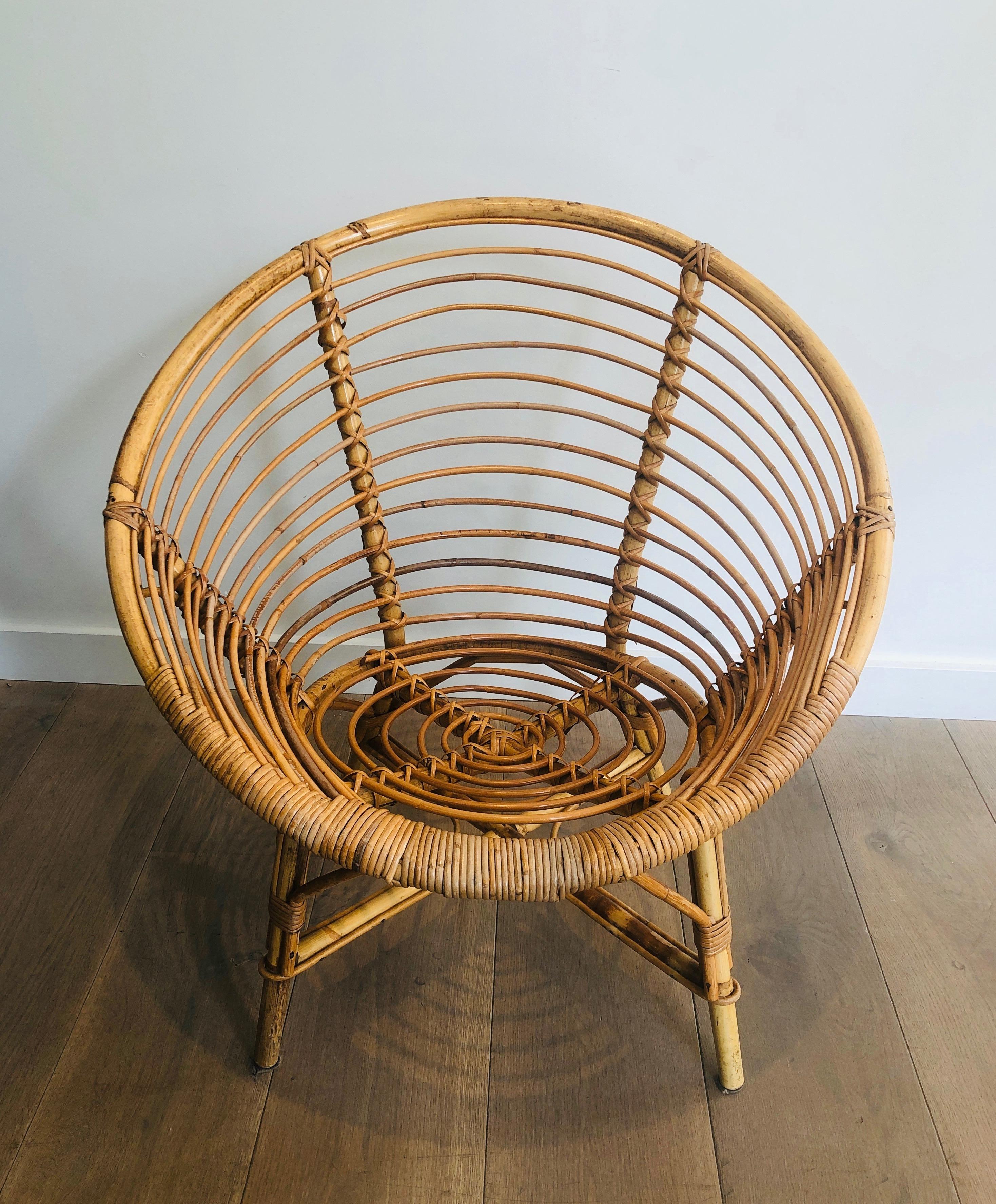 Pair or Rattan  Armchairs In Good Condition For Sale In Marcq-en-Barœul, Hauts-de-France