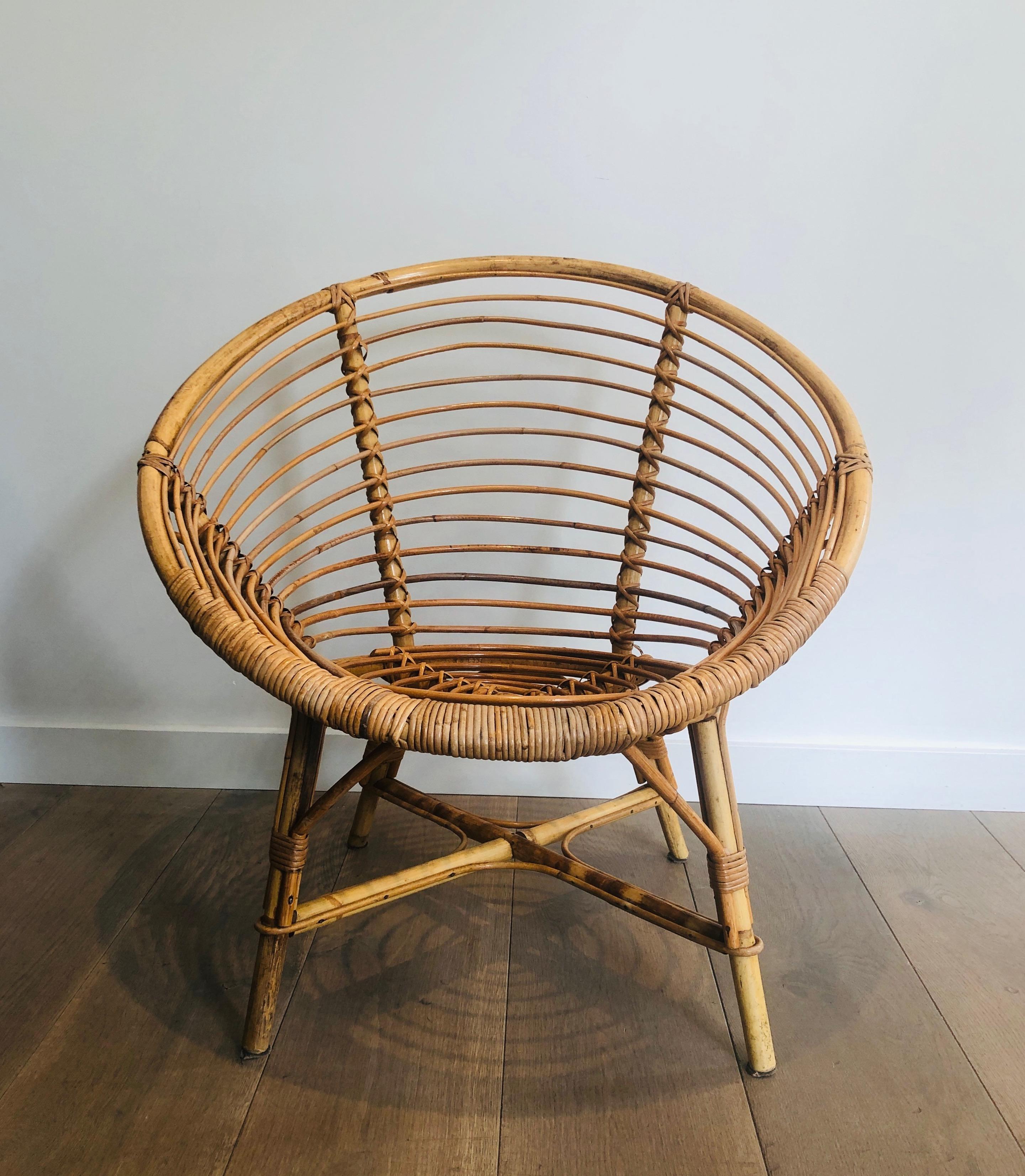 Pair or Rattan  Armchairs For Sale 1