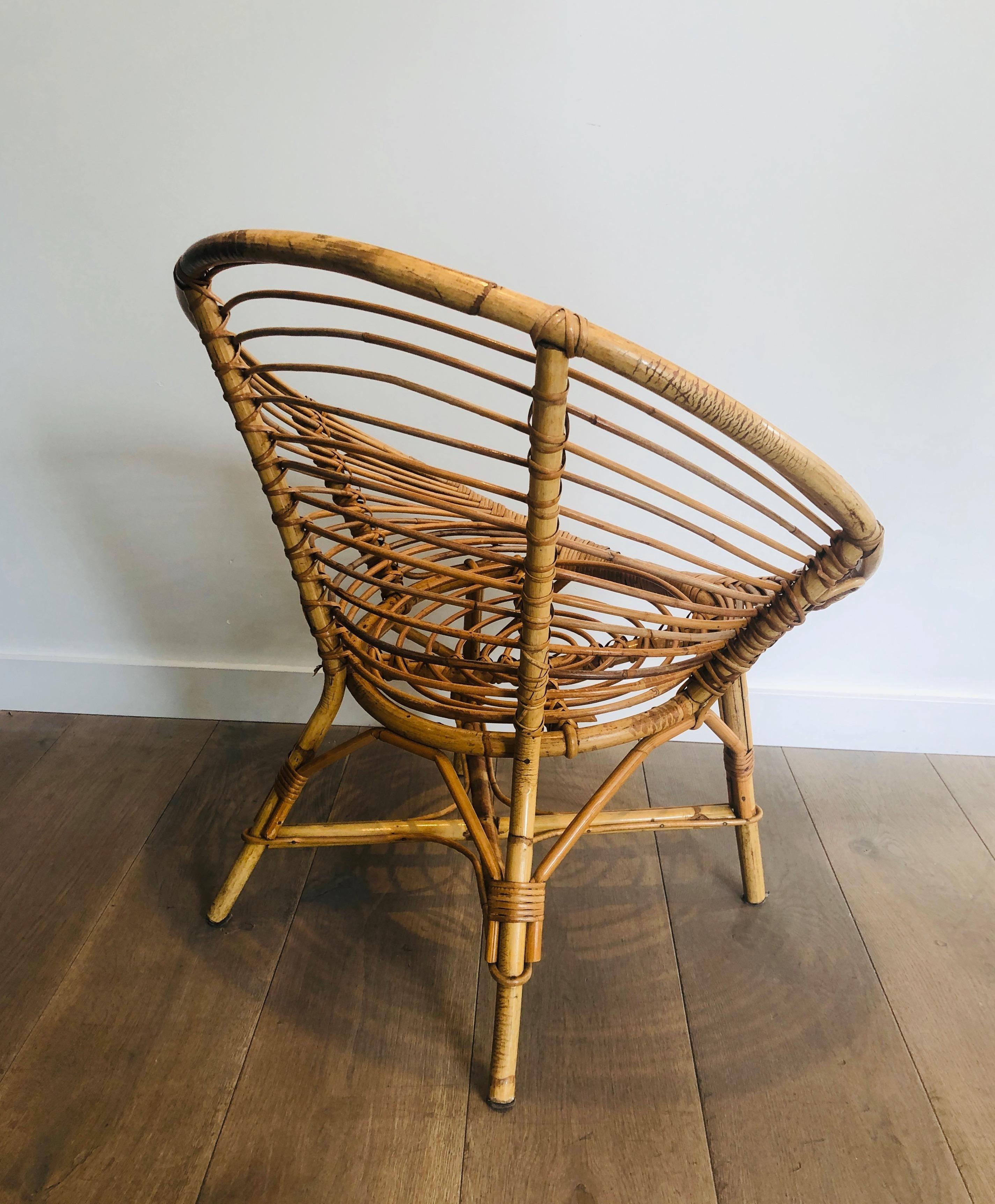 Pair or Rattan  Armchairs For Sale 2