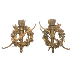 Pair or Set of Louis XVI Style Giltwood Trophy Fragments