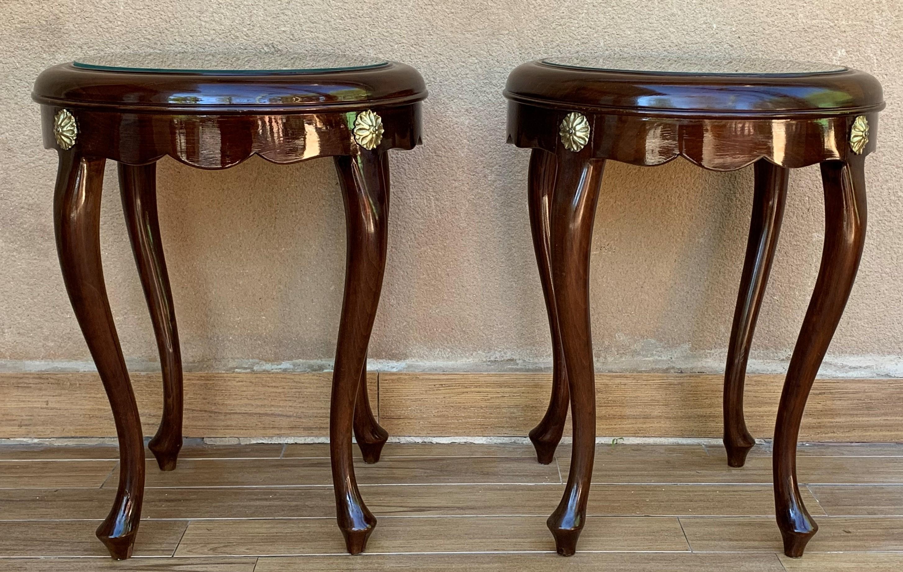 Pair or Single French Mahogany and Burl Low Side or Coffee Tables In Excellent Condition For Sale In Miami, FL