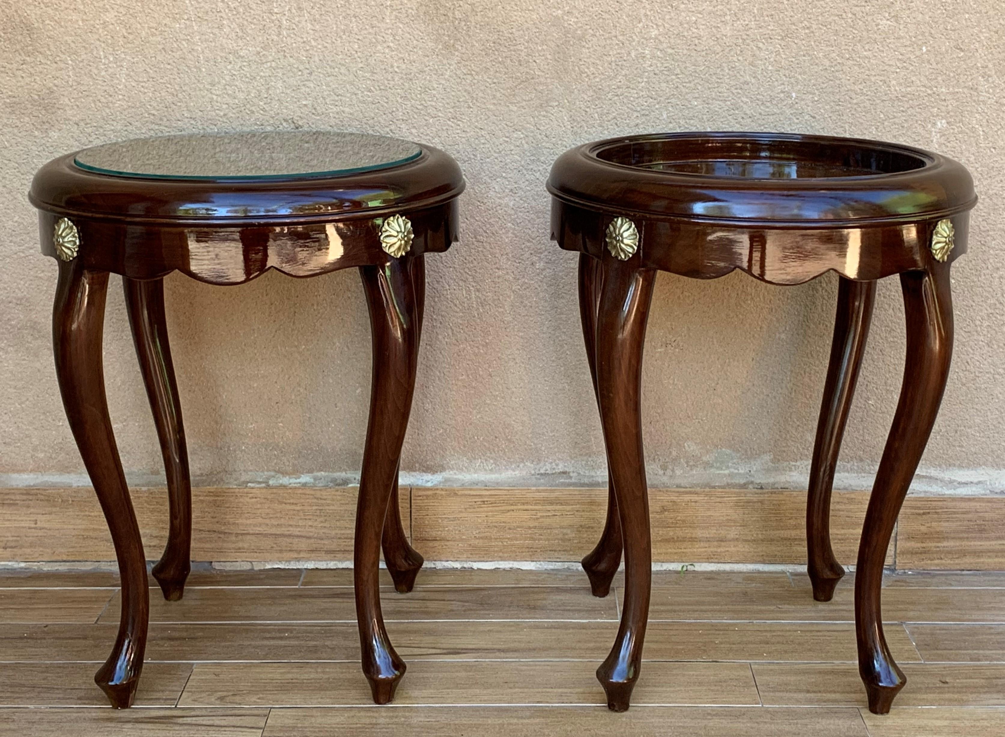 20th Century Pair or Single French Mahogany and Burl Low Side or Coffee Tables For Sale