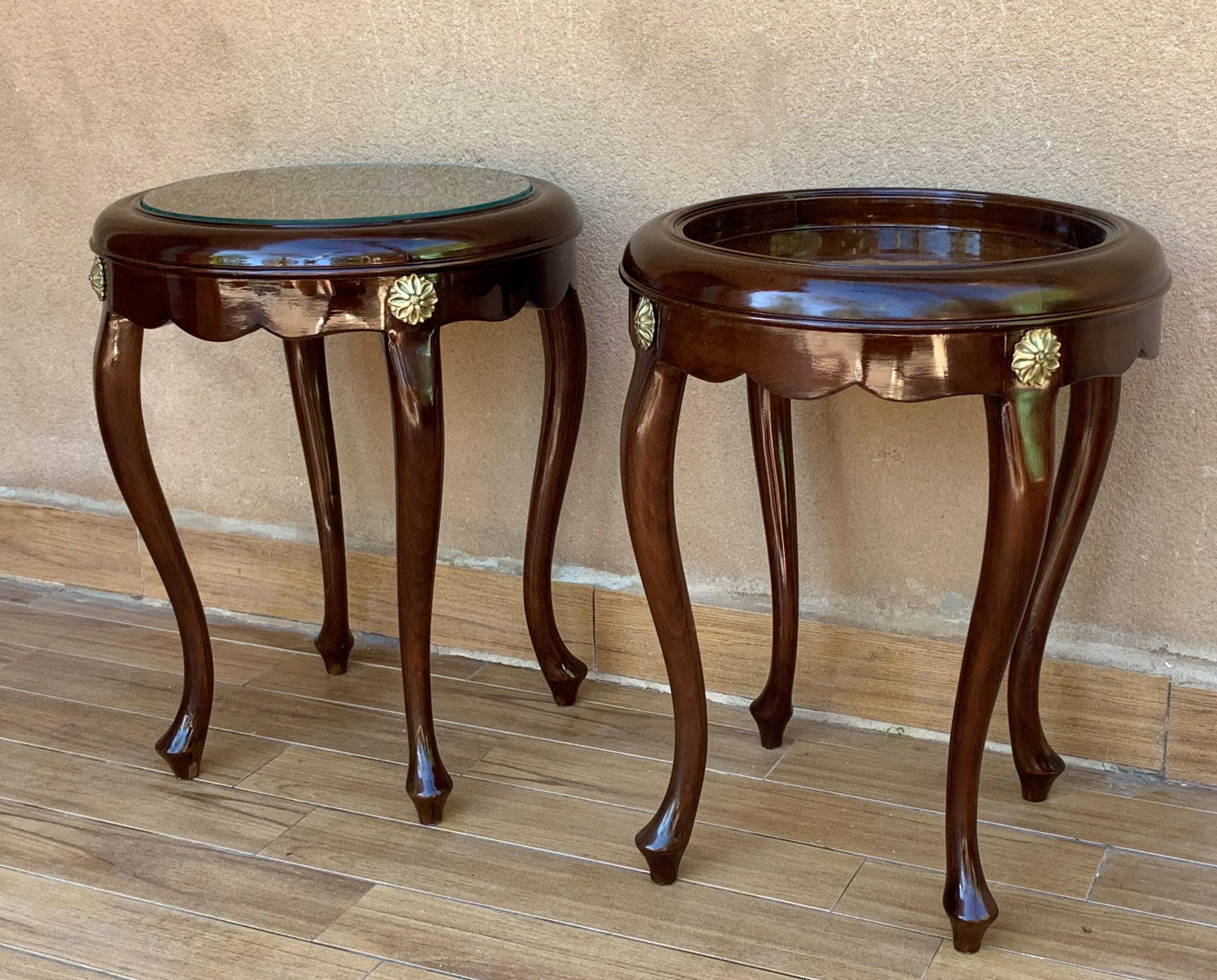 Pair or Single French Mahogany and Burl Low Side or Coffee Tables For Sale 1