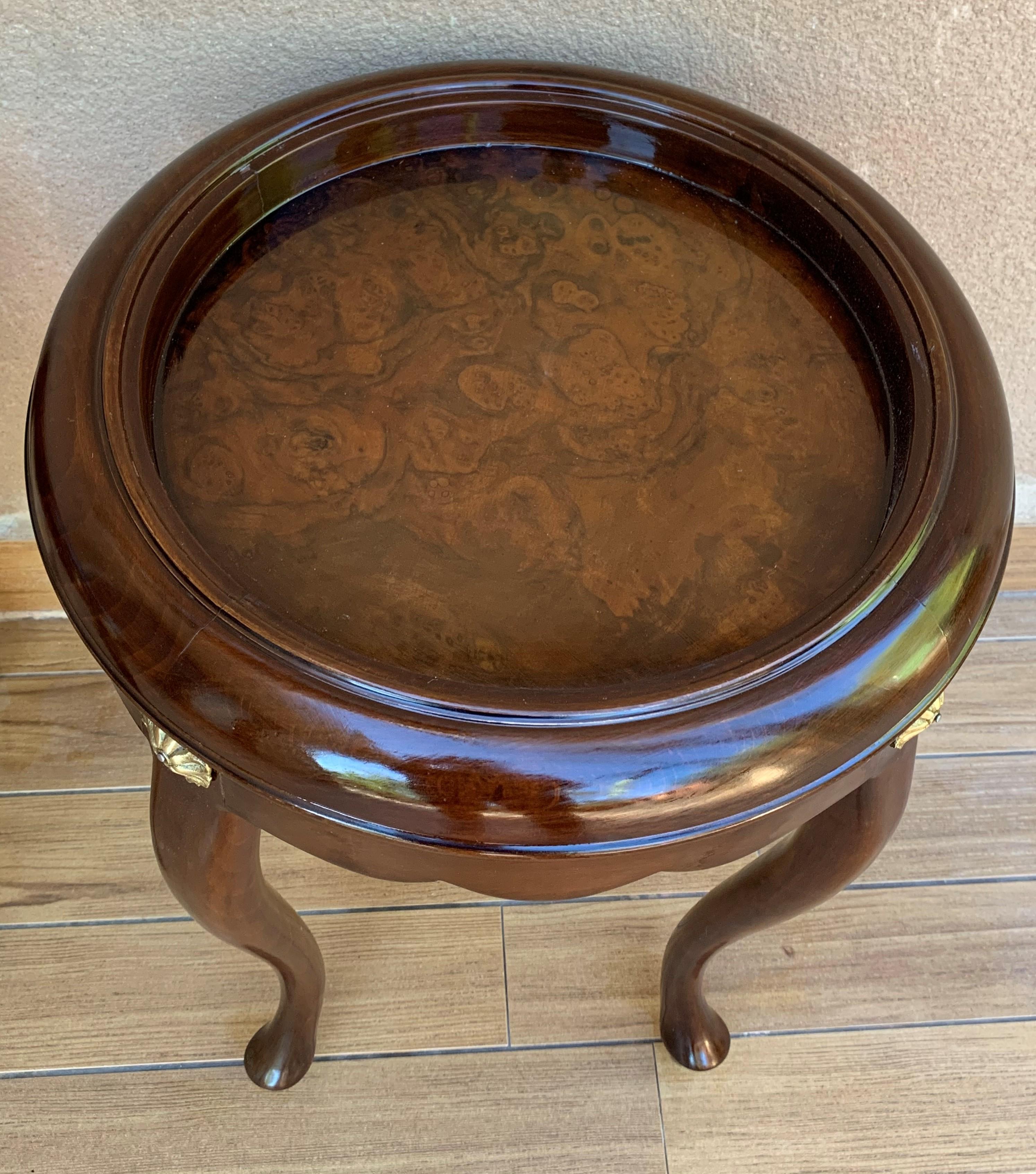 Pair or Single French Mahogany and Burl Low Side or Coffee Tables For Sale 3