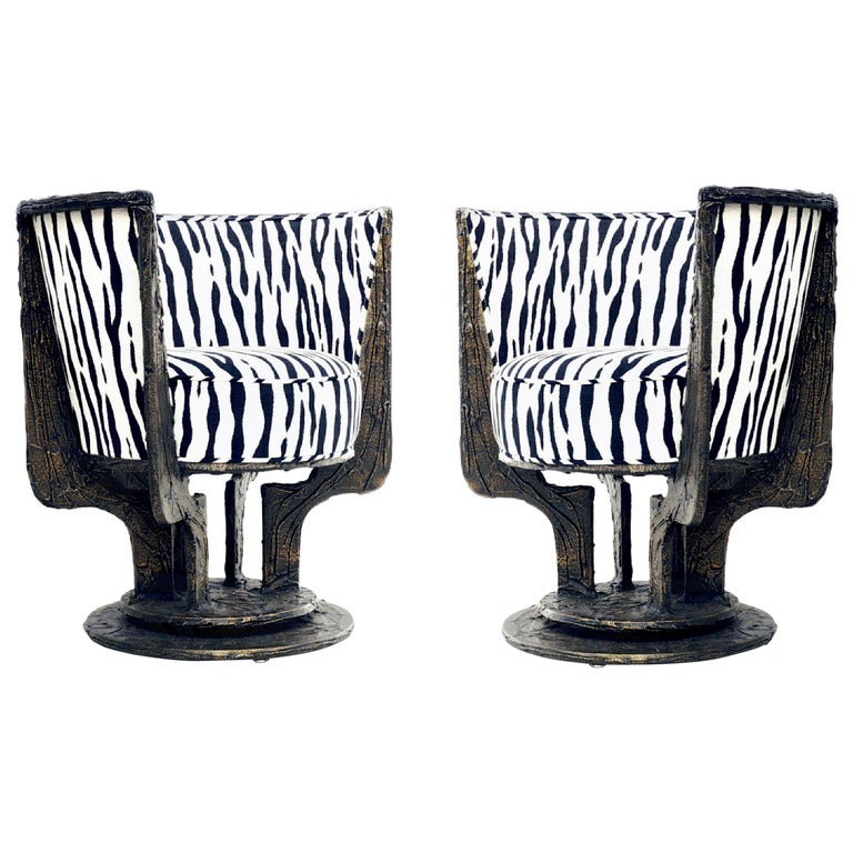 Pair Or Single Of Paul Evans Sculpted Bronze Accent Side Armchair Chairs For Sale At 1stdibs