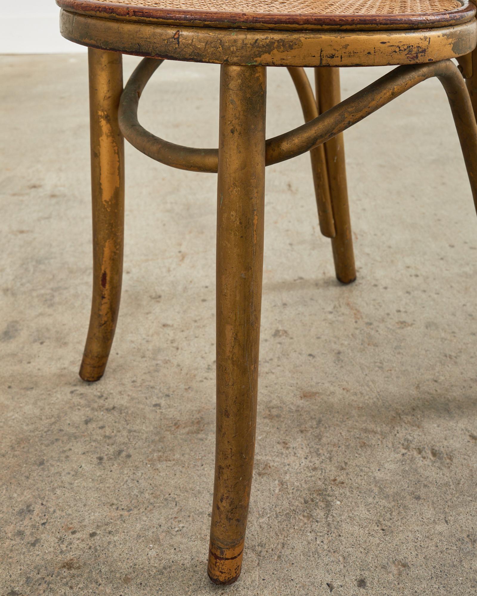 20th Century Pair or Thonet No. 18 Bentwood Cane Bistro Dining Chairs