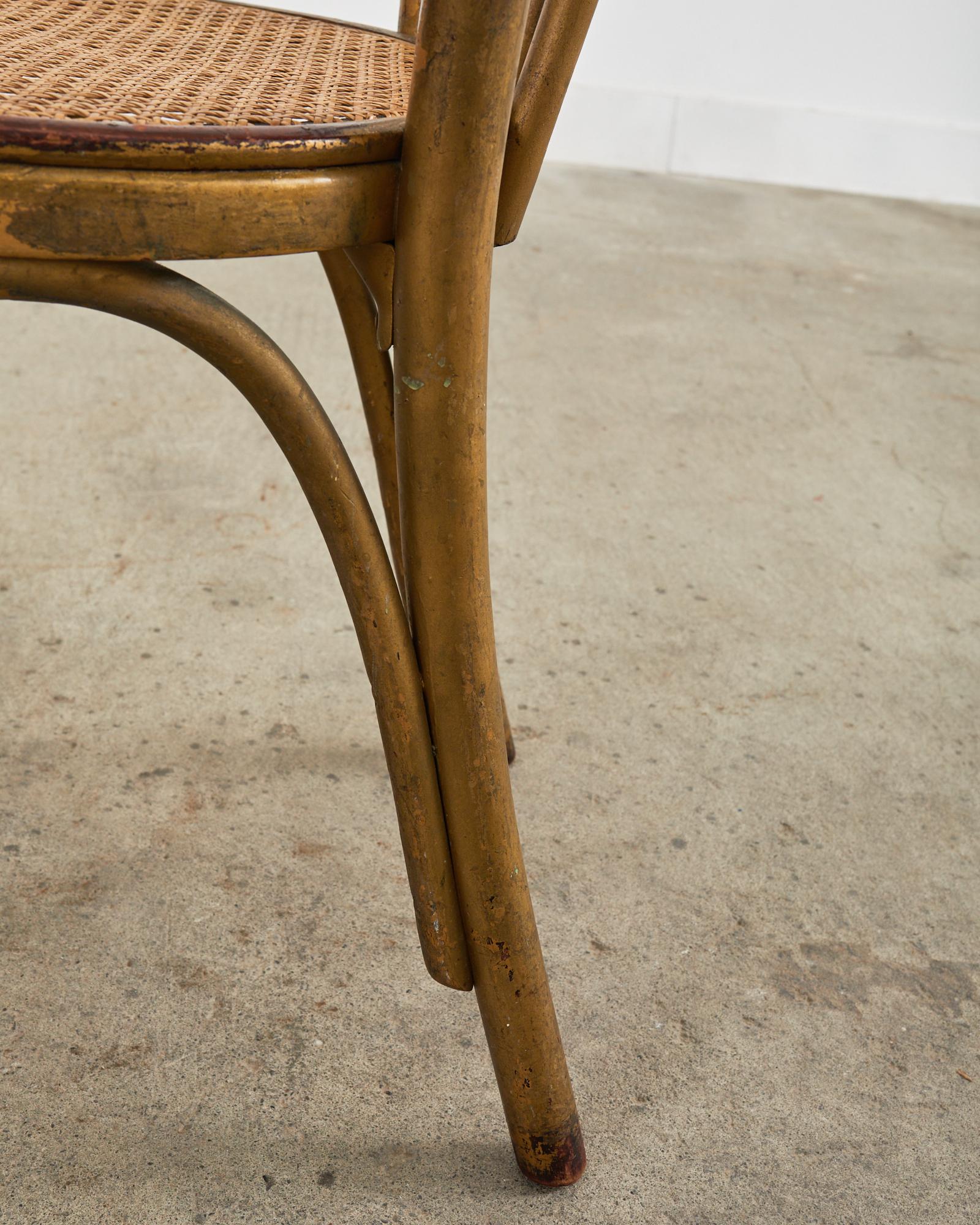 Pair or Thonet No. 18 Bentwood Cane Bistro Dining Chairs 1