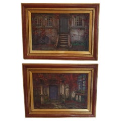 Pair or very large Louis Joseph Reckelbus paintings on board in Original Frames