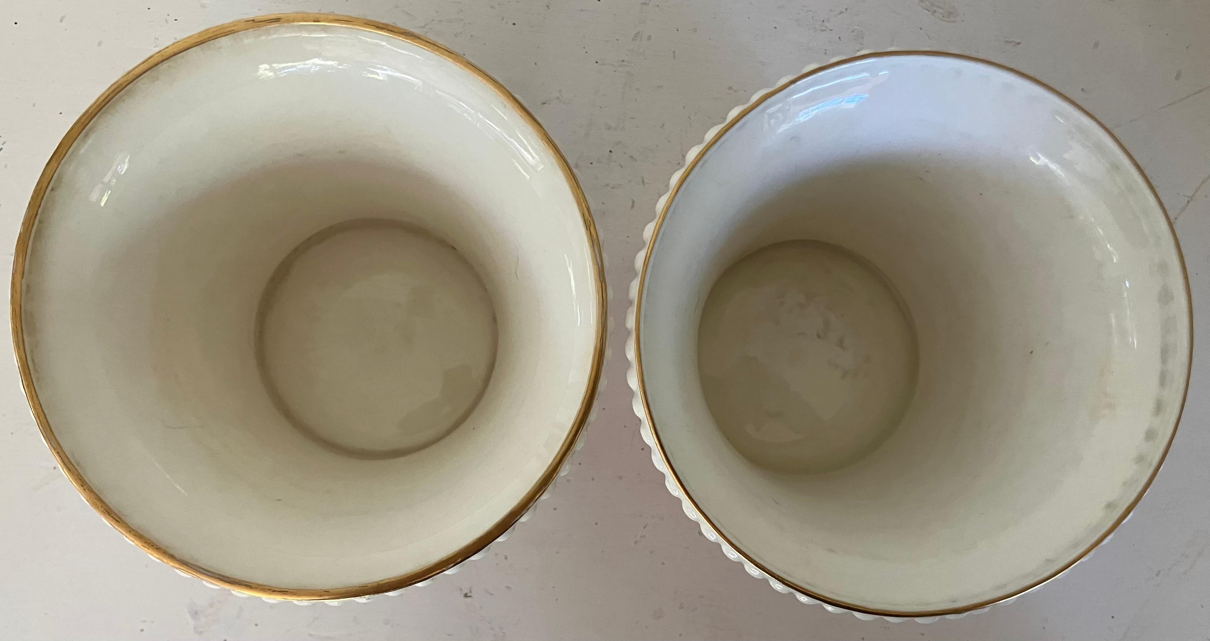 20th Century Pair Orange and White Bird Vases For Sale