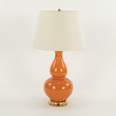 Pair Orange Christopher Spitzmiller Aurora Table Lamps