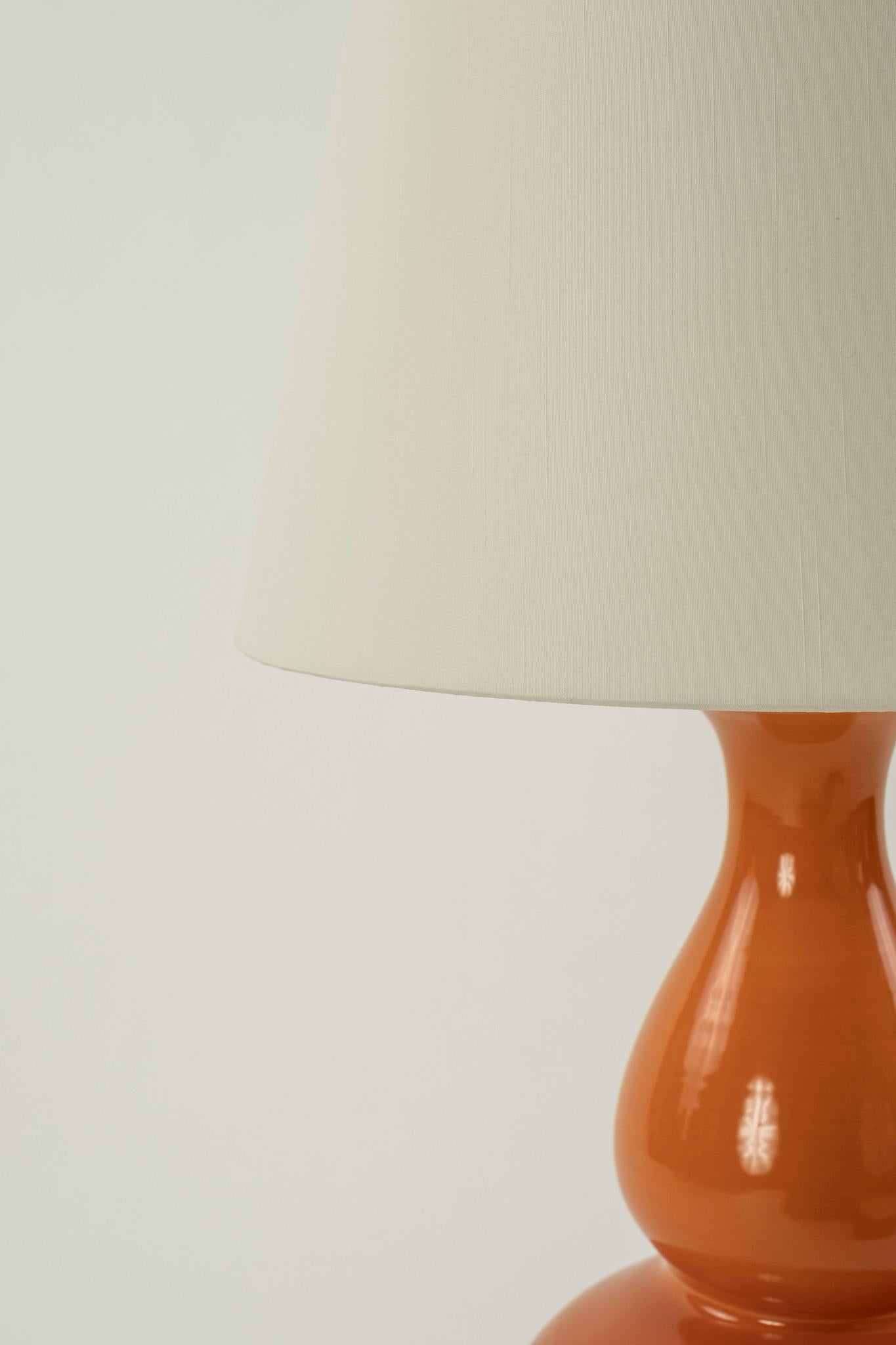 American Pair Orange Christopher Spitzmiller Aurora Table Lamps
