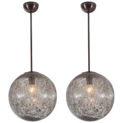 Pair Organic Modern Globe Lights, Contemporary, UL Certified