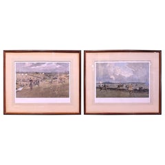 Original gerahmte Originale farbige Drucke von Reitern, signiert Lionel Edwards, datiert 1926, Paar