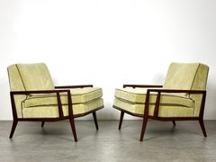 Pareja de sillones direccionales originales Paul McCobb Custom Craft de caoba