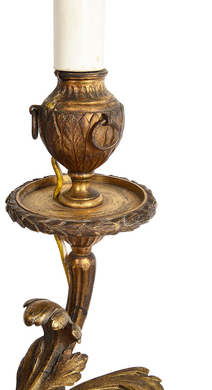 French Pair Ormolu and Bronze Candelabra, Early 19th Century For Sale