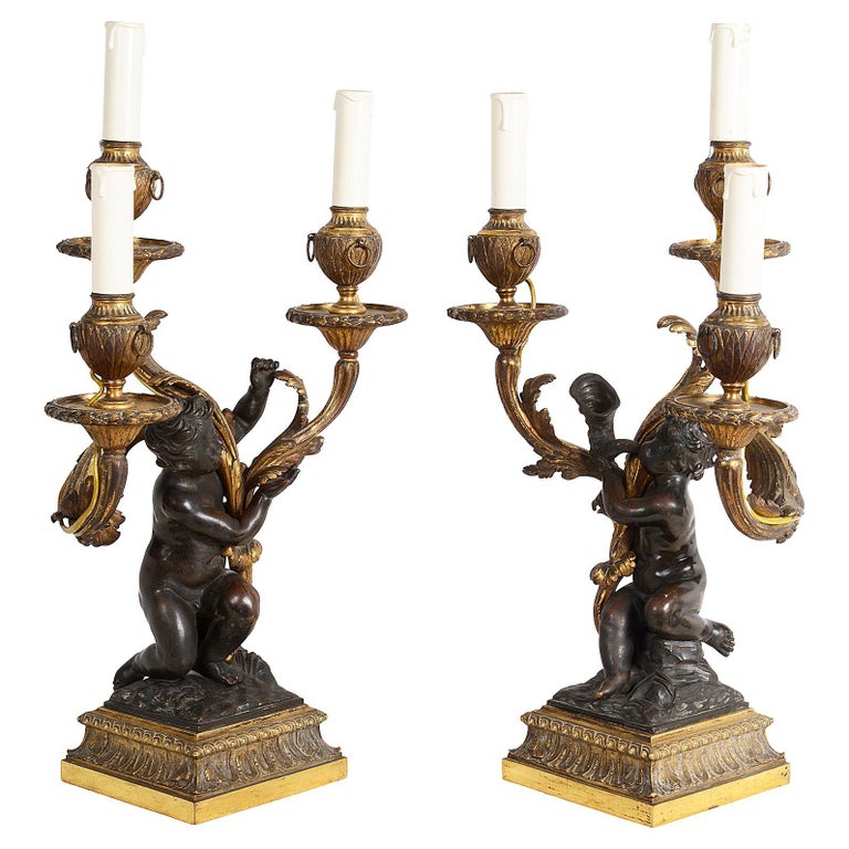 Pair Ormolu and Bronze Candelabra, Early 19th Century For Sale at 1stDibs |  19th century candelabra