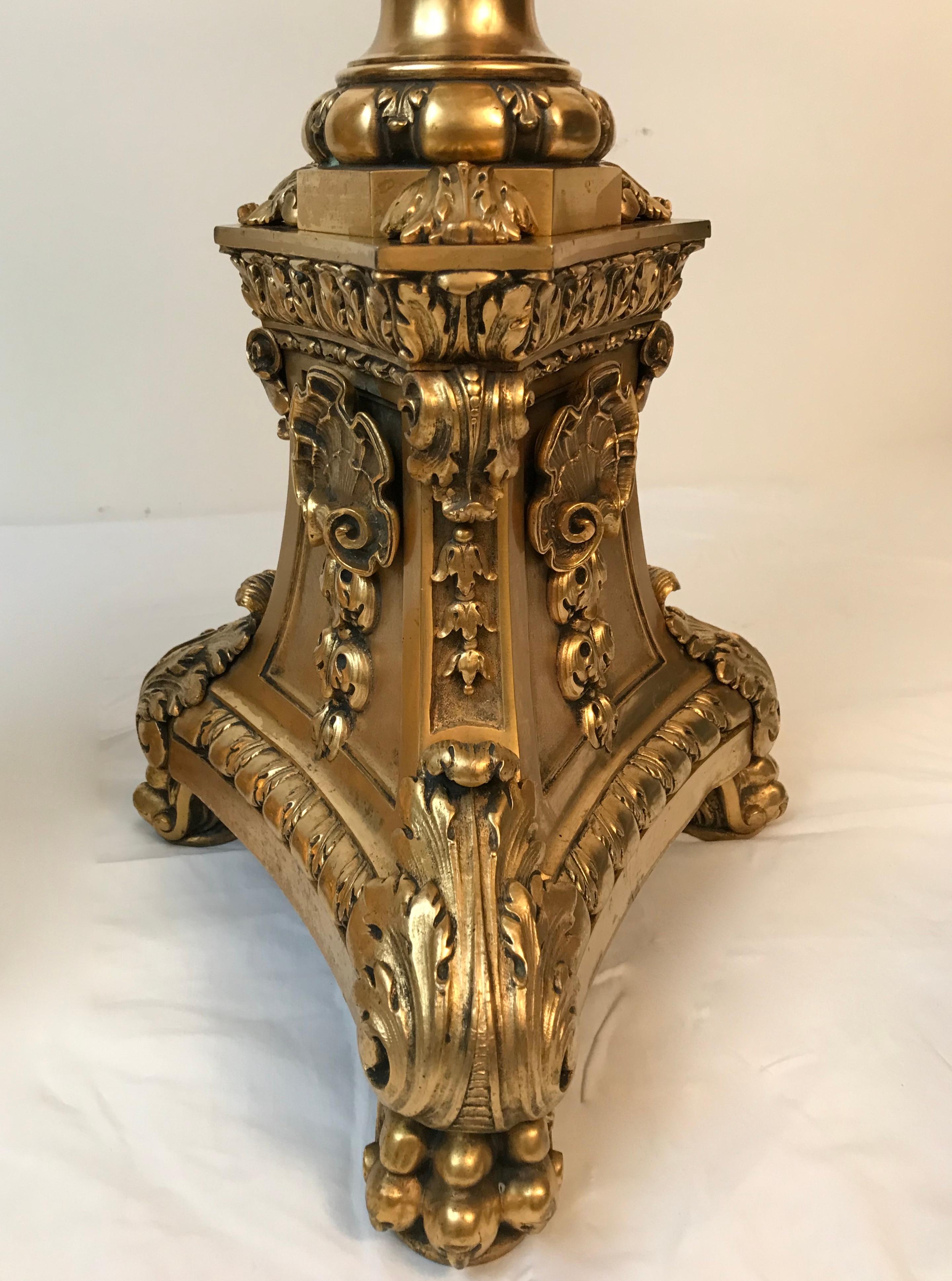 Pair Ormolu Bronze Andirons In Good Condition For Sale In Pittsburgh, PA
